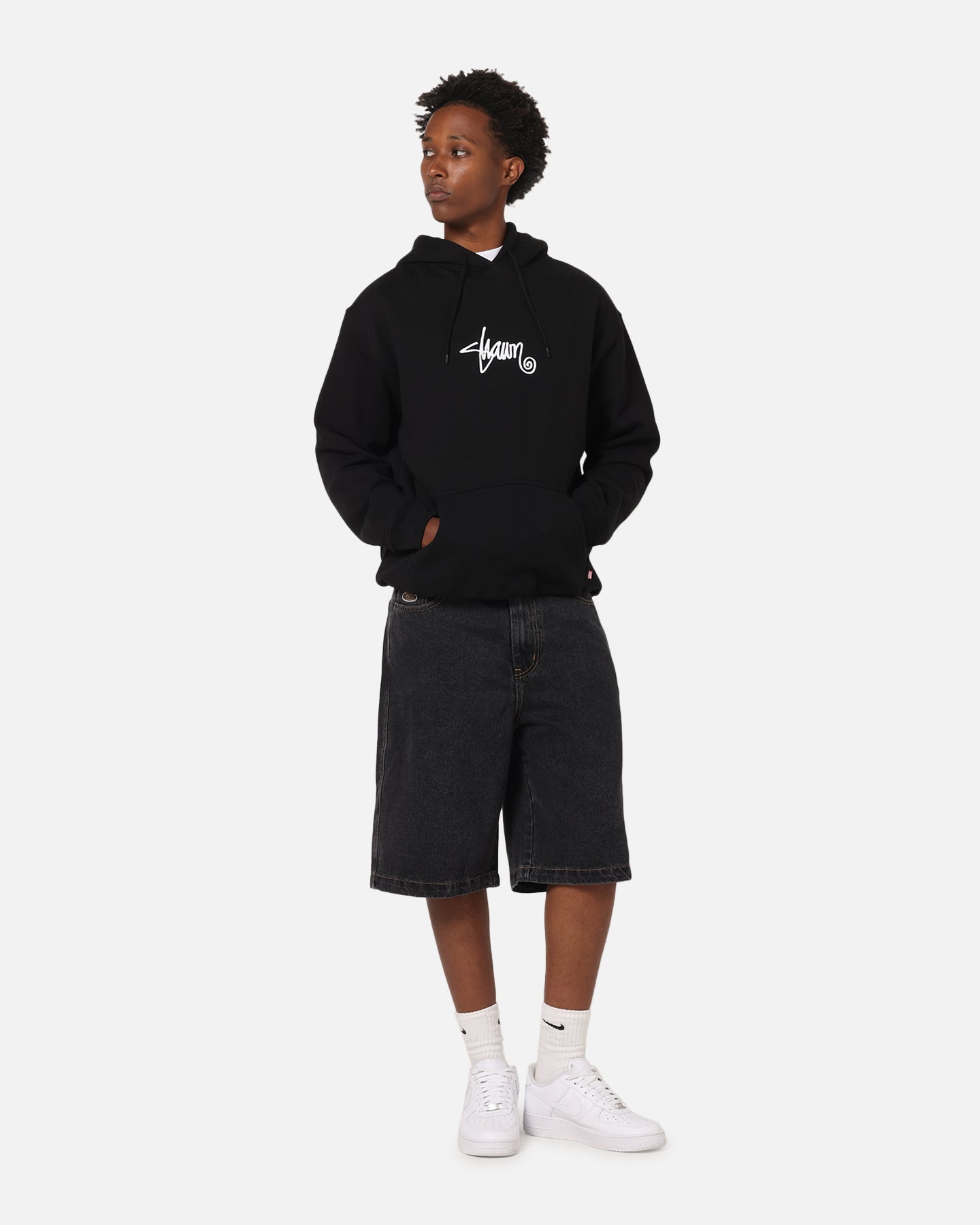 S Double Small Stock Hoodie Black