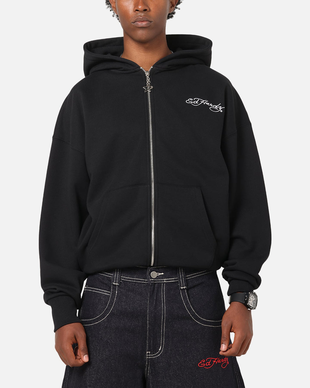 Ed Hardy UV Active Zip Hoodie Black/Multi