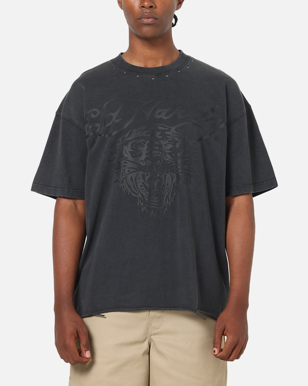 Ed Hardy Distress Tiger T-Shirt Black