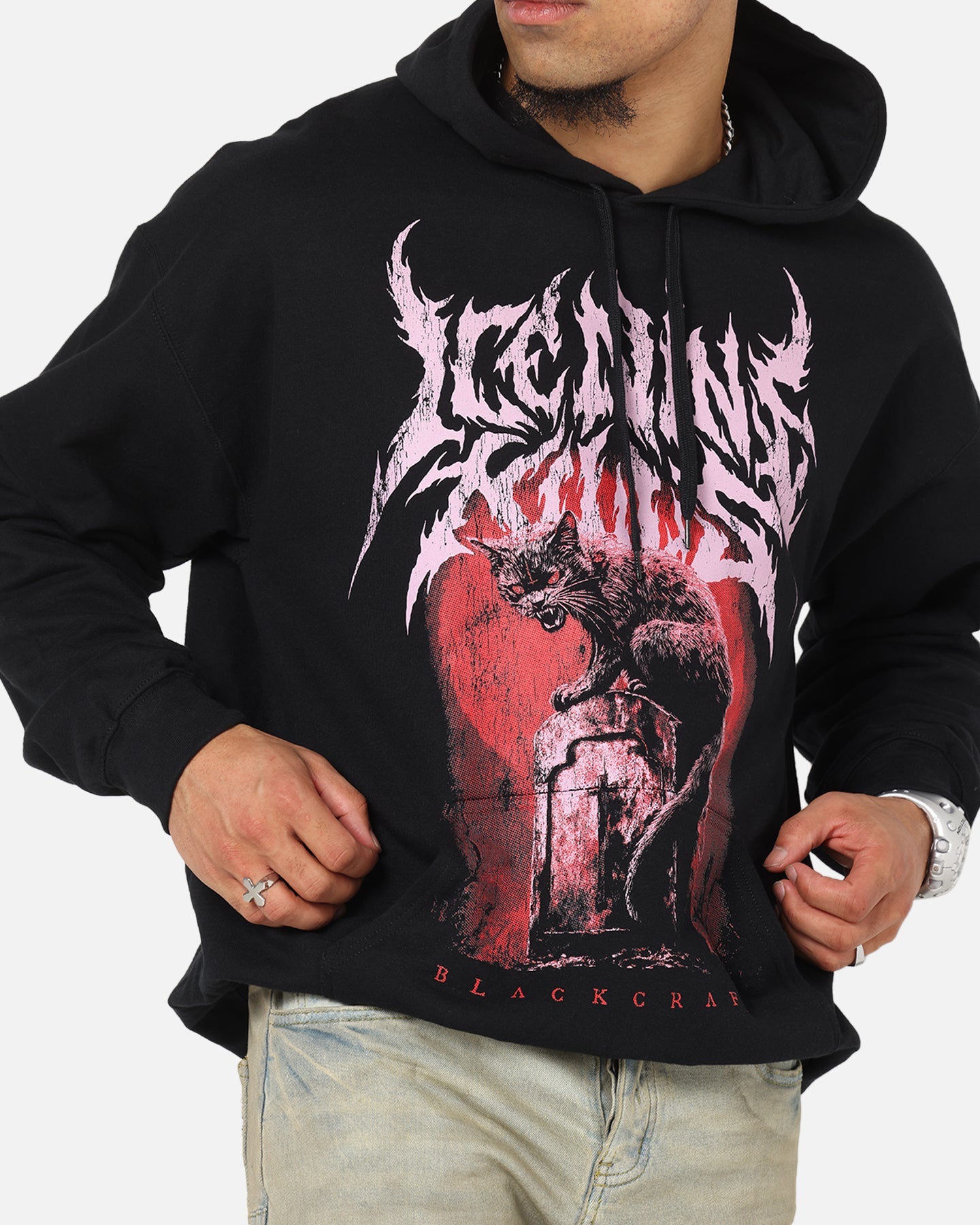 Ice Nine Kills Cat Tombstone Hoodie Black
