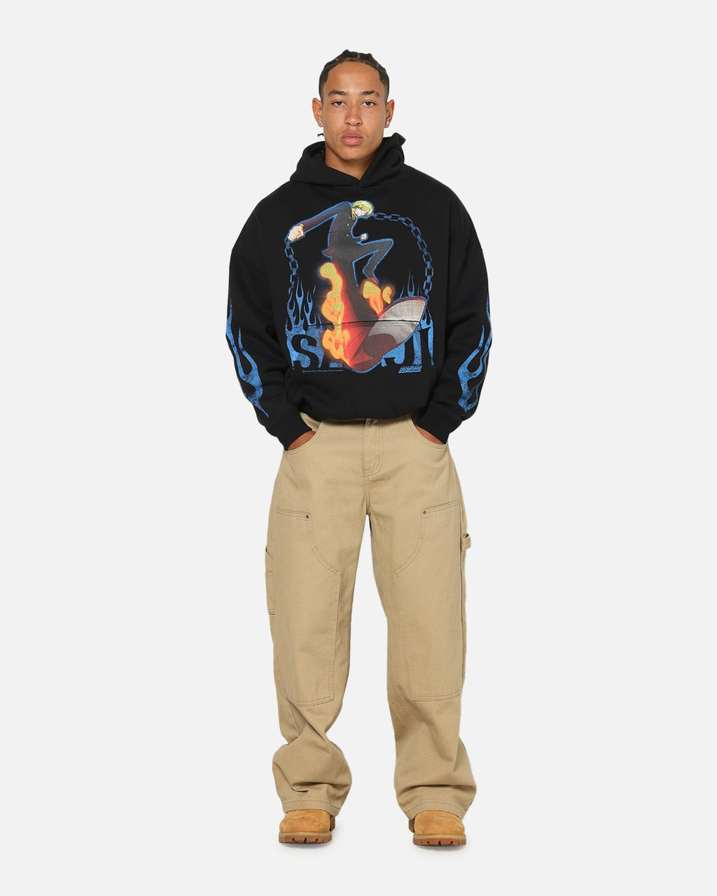 73Studio X One Piece Sanji Premium Hoodie Black