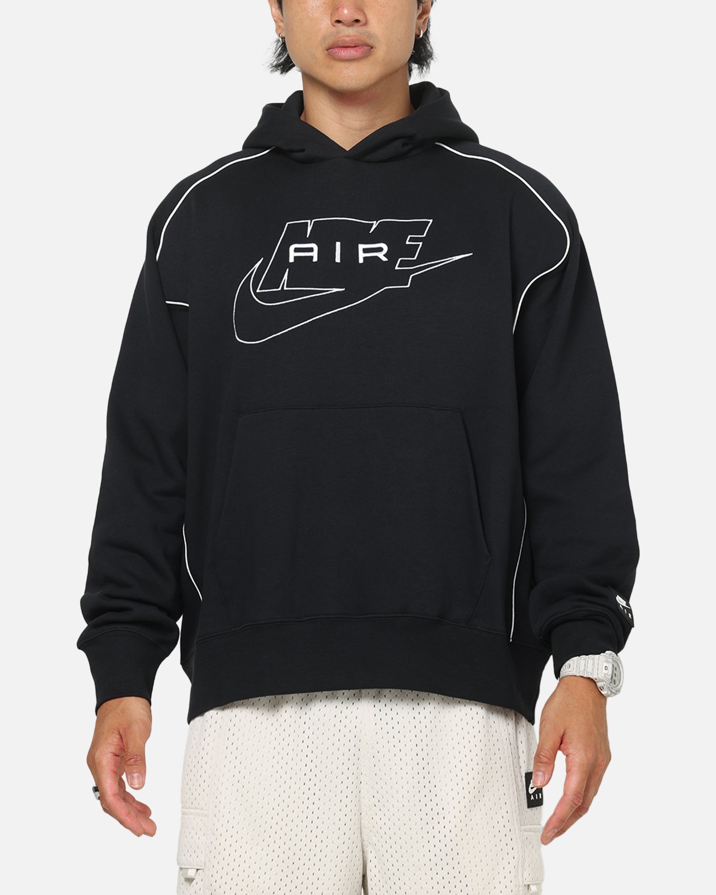 Nike Air Fleece Pullover Hoodie Black/White