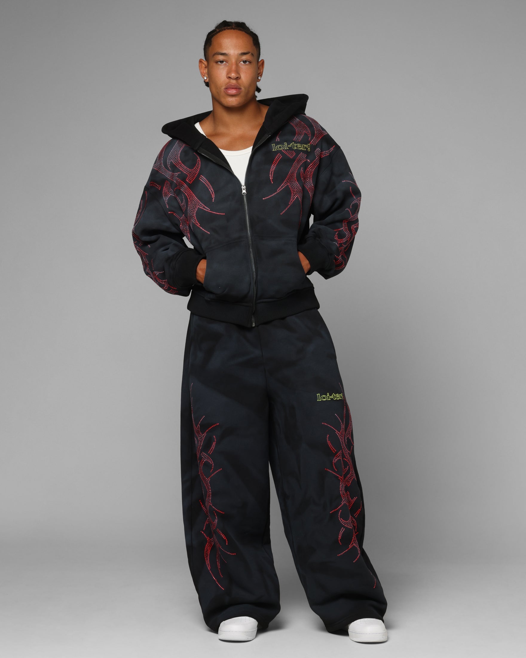 Loiter X Yu-Gi-Oh! Slifer Sky Dragon Zip Hoodie Black Wash
