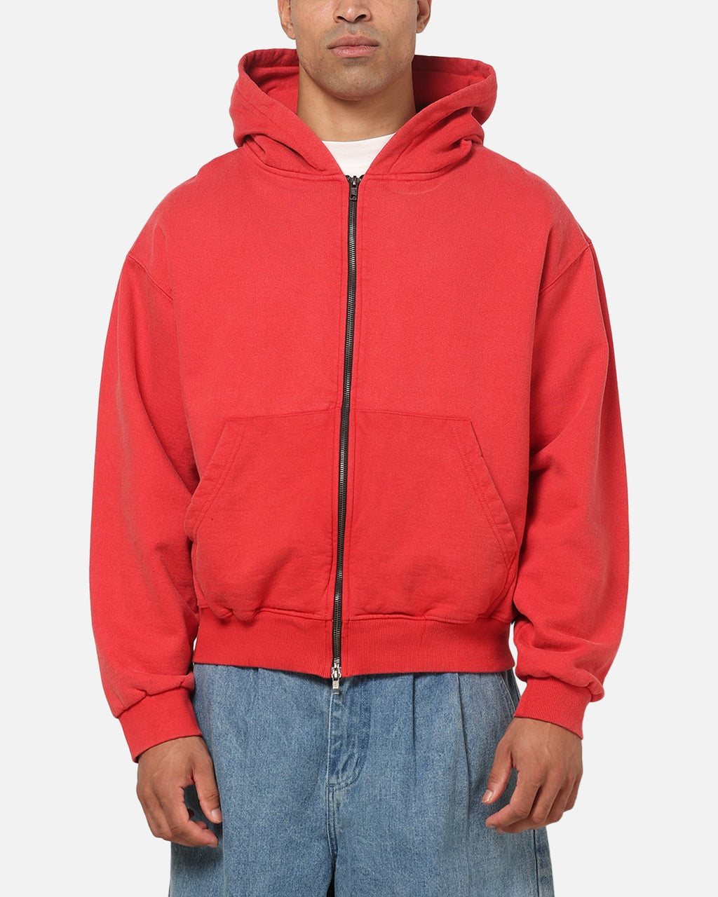 American Thrift Zip Hoodie Washed Red
