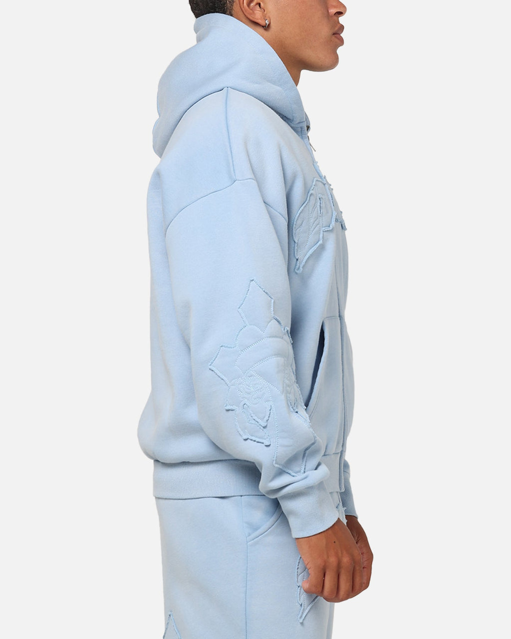 Ed Hardy Fray Zip Hoodie Blue