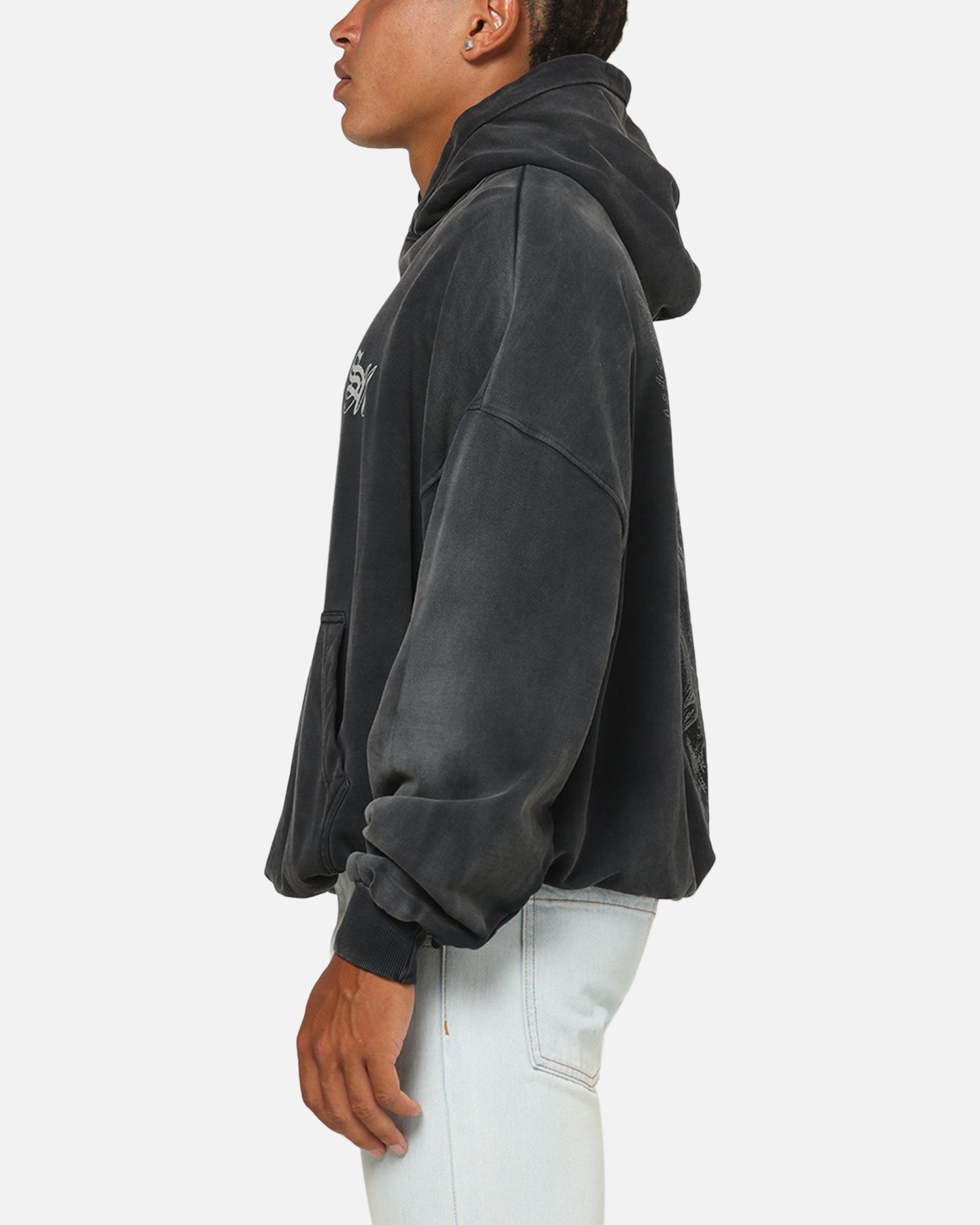 Saint Morta Celestial Boxy Hoodie Black Wash