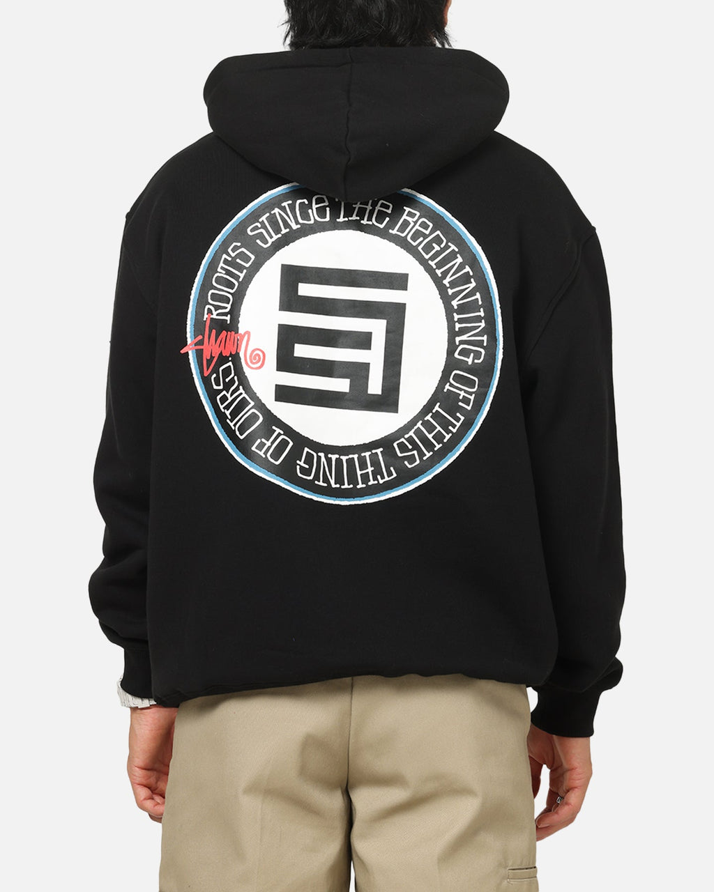 S Double Roots Dot Hoodie Black