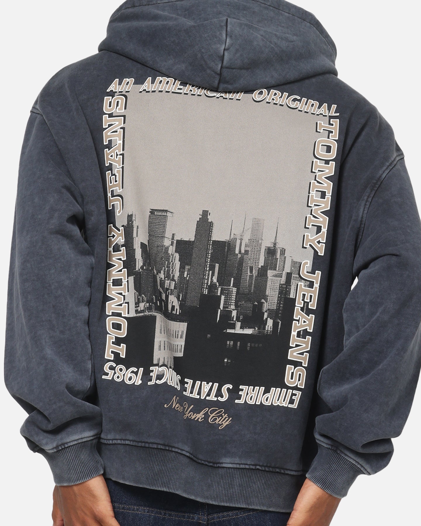 Tommy Jeans Washed Photo City Hoodie Black