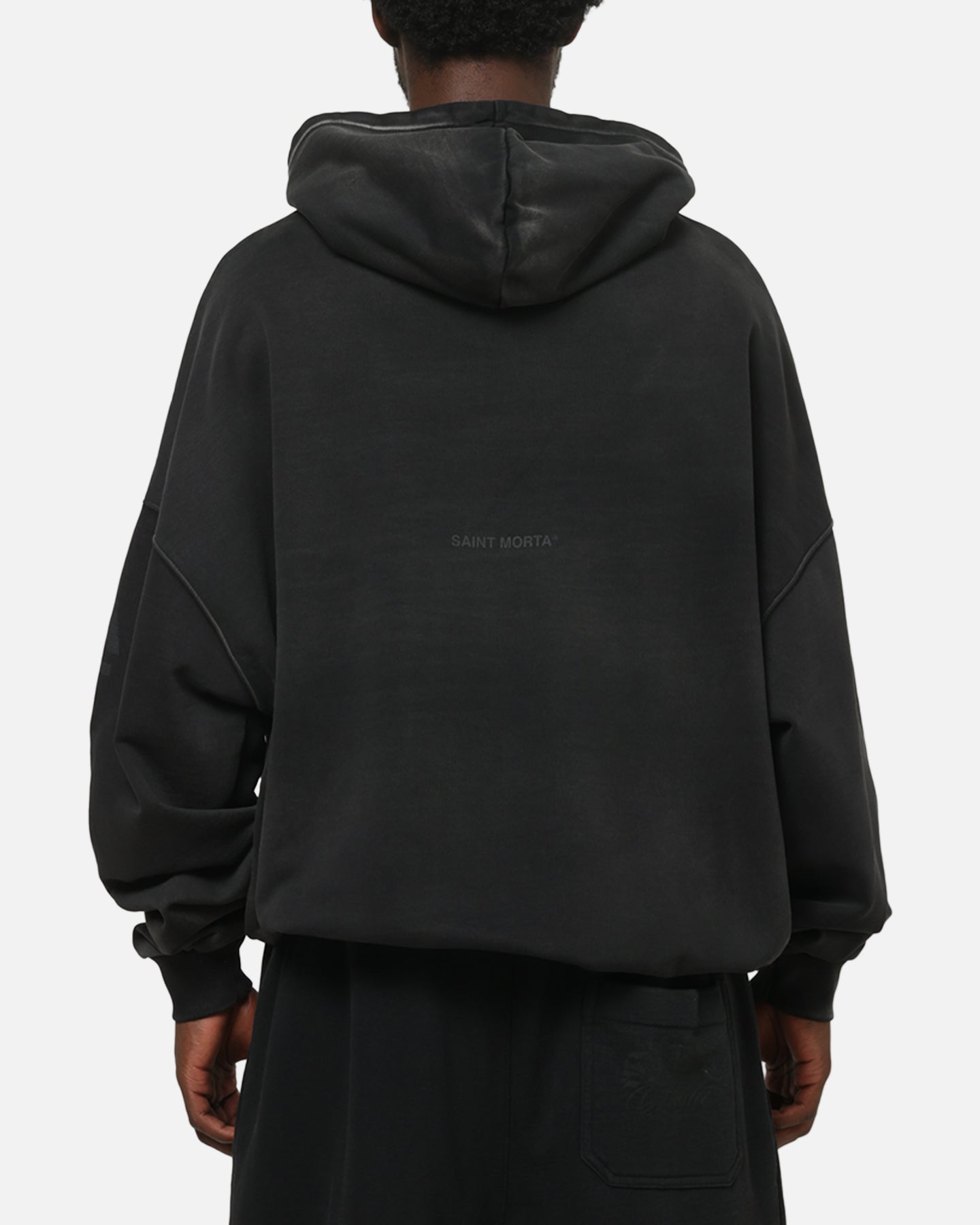 Saint Morta Athltc R3 Boxy Hoodie Washed Black