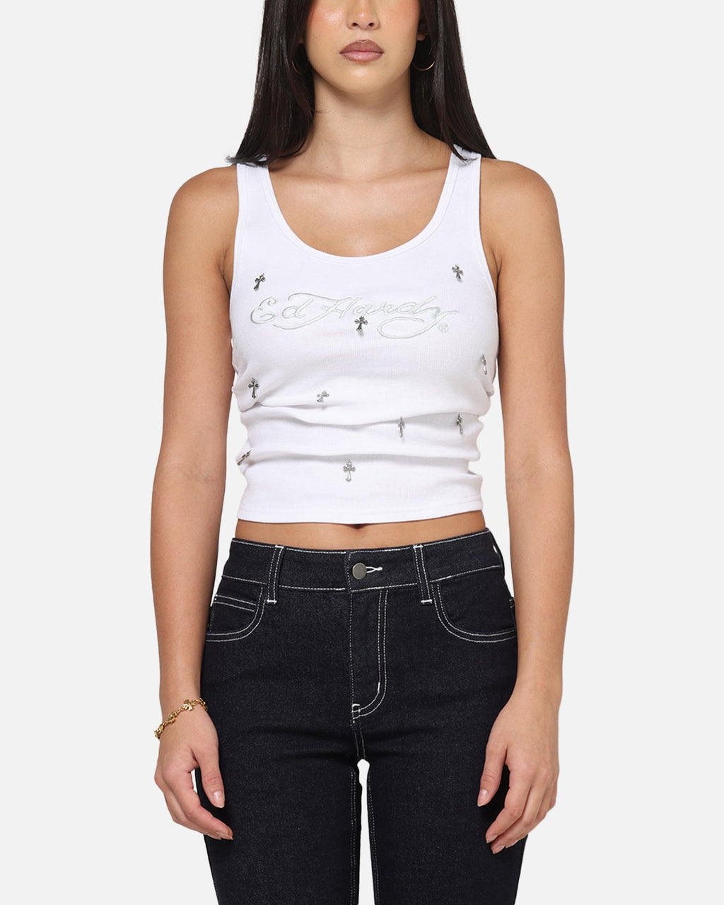 Ed Hardy Women's Eternal Tank White