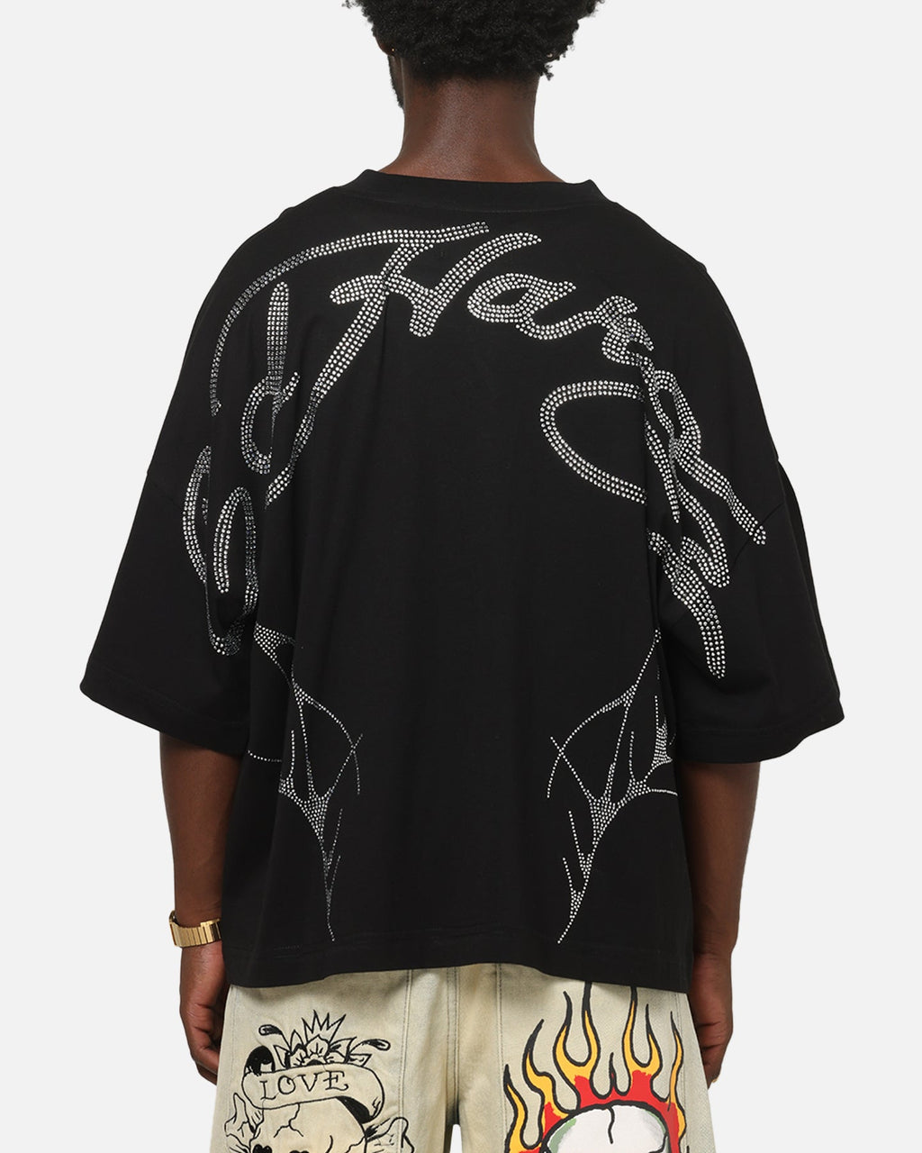 Ed Hardy Cyber Rhinestone T-Shirt Black
