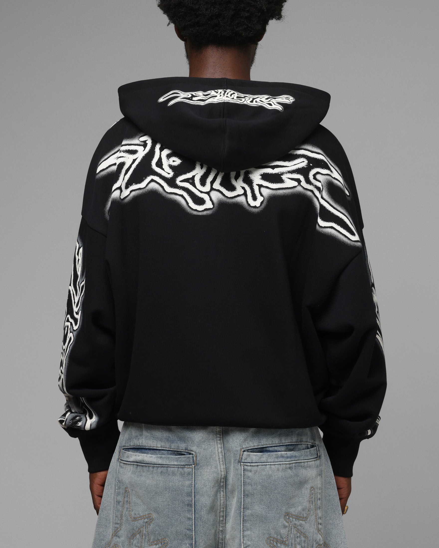 Loiter Dog Pound Airbrush Zip Hoodie Black