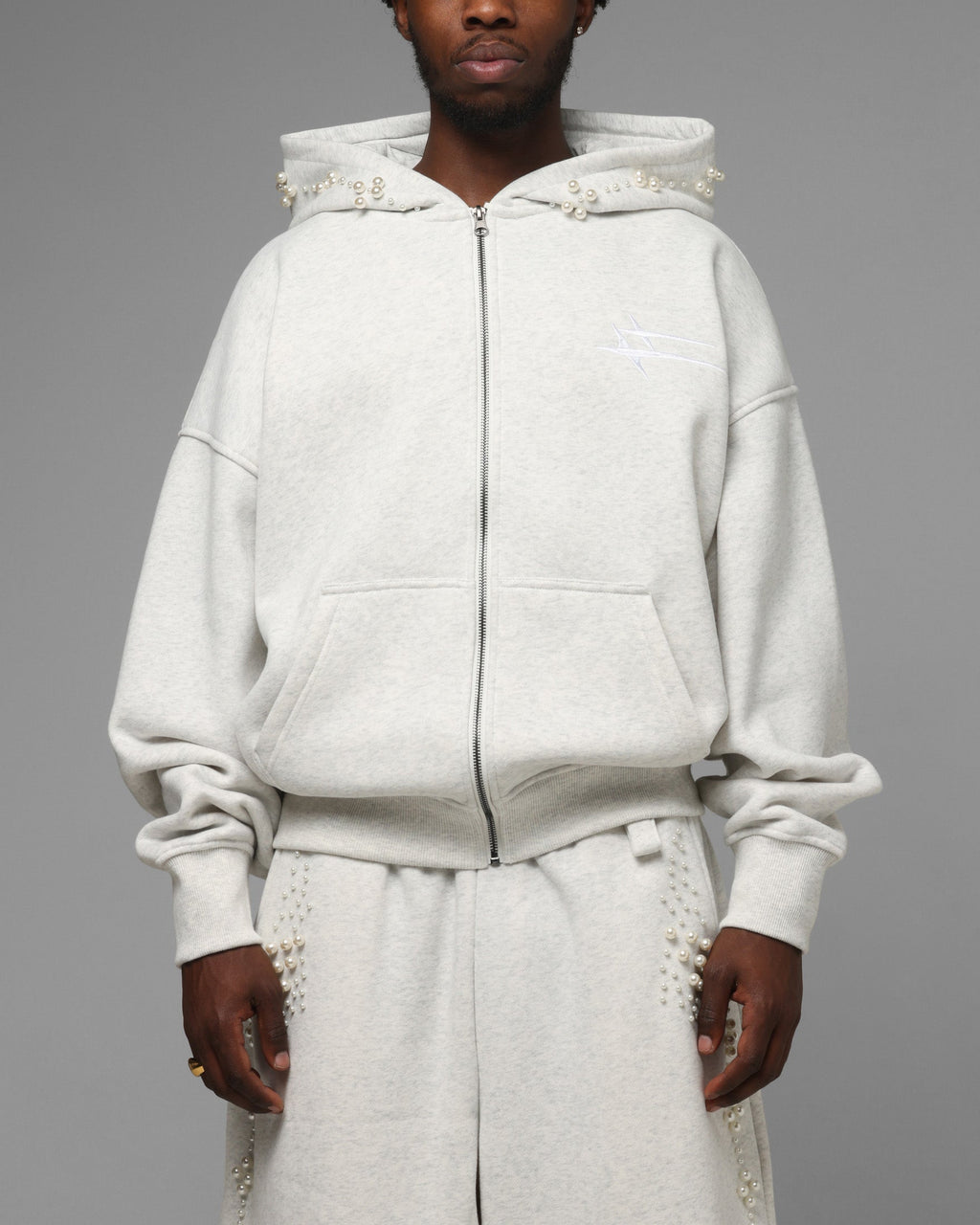 Loiter Pearl Zip Hoodie Off White