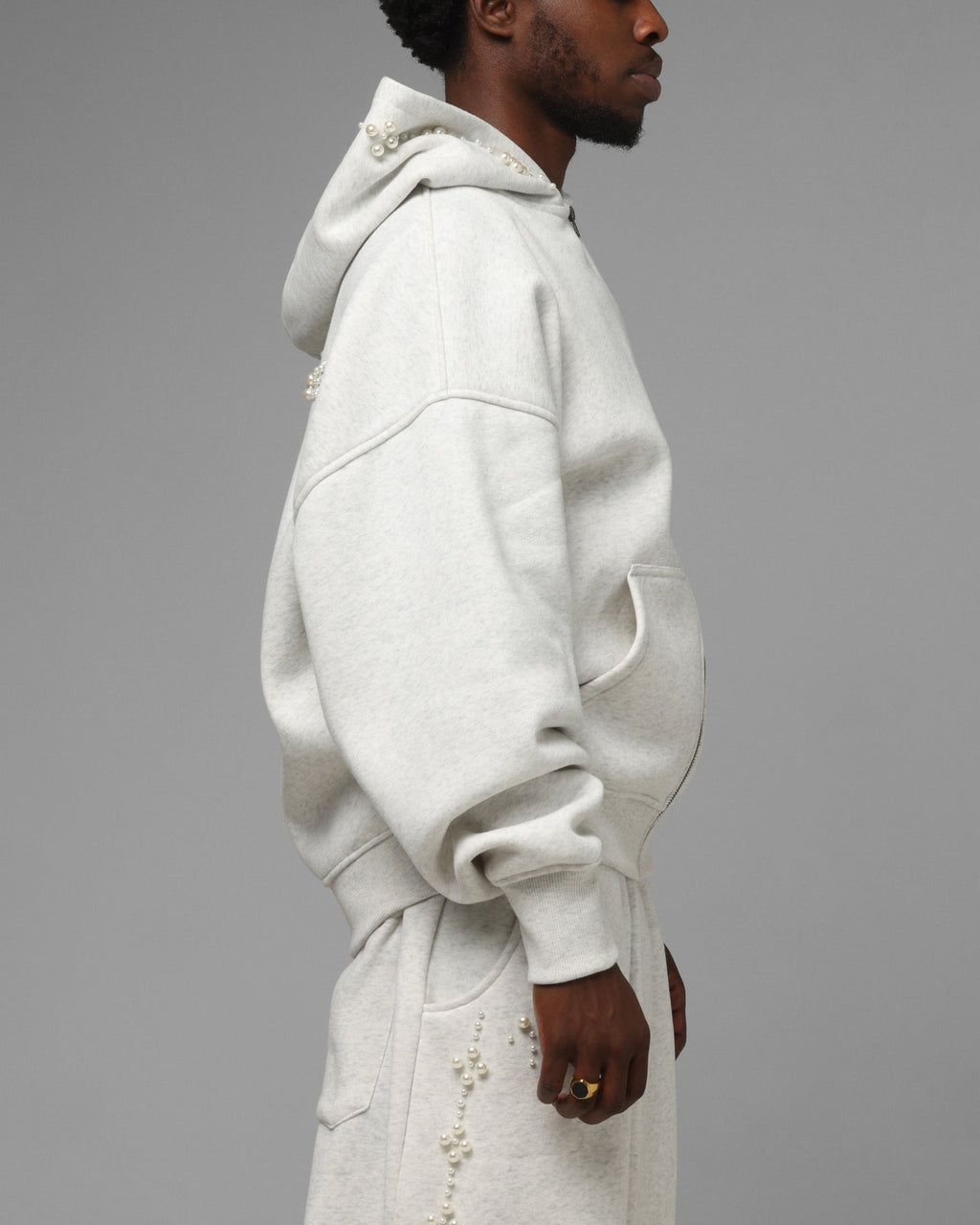 Loiter Pearl Zip Hoodie Off White