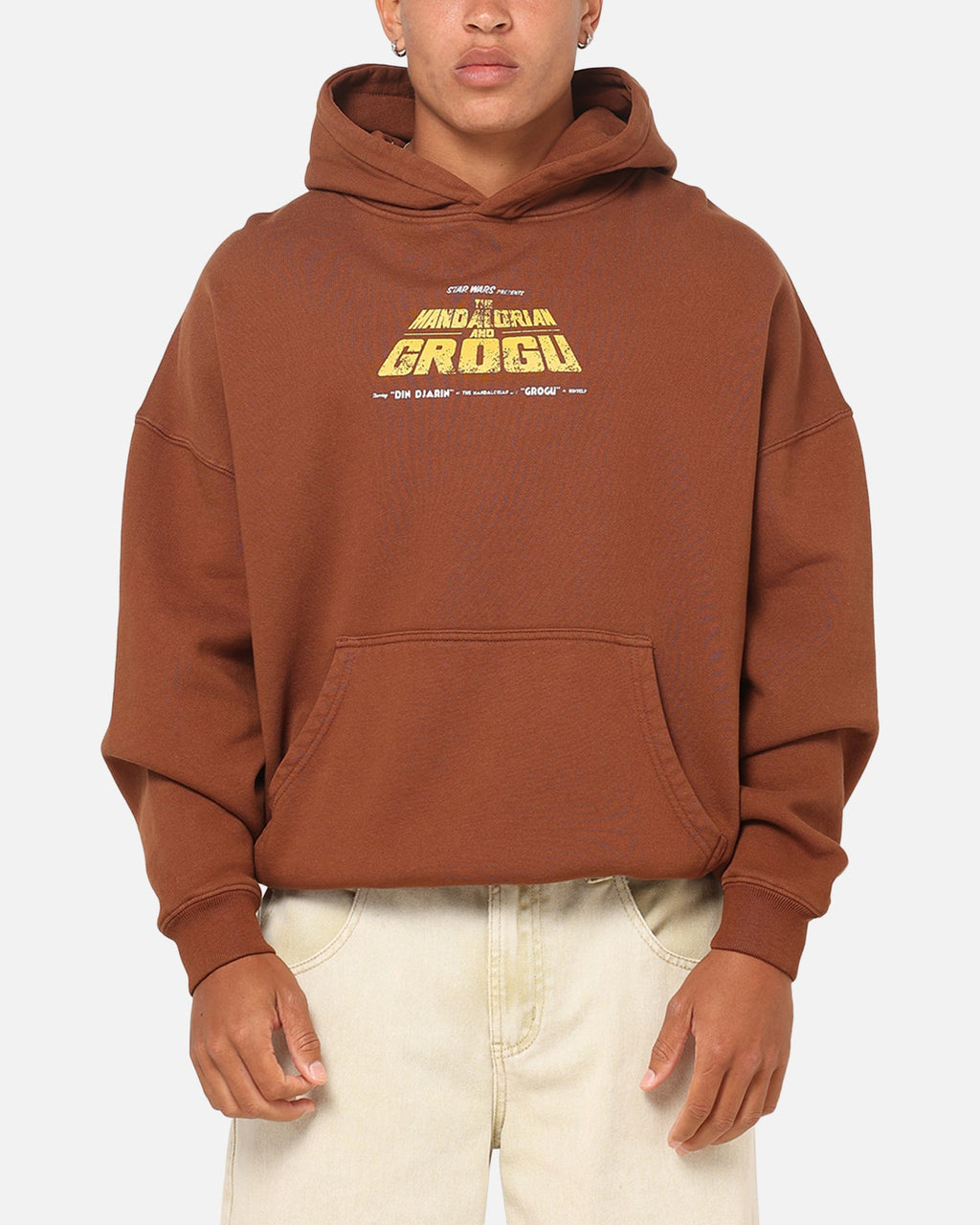 73Studio Star Wars Mandolorian Poster Hoodie Washed Brown