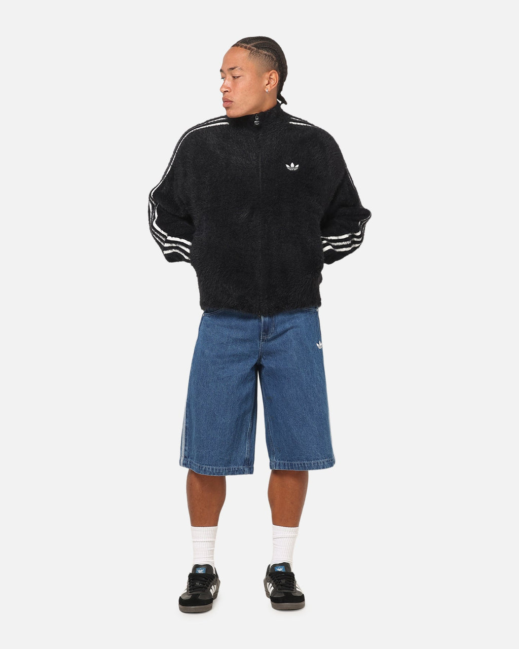 Adidas Faux Mohair Classic Track Top Black/Off White