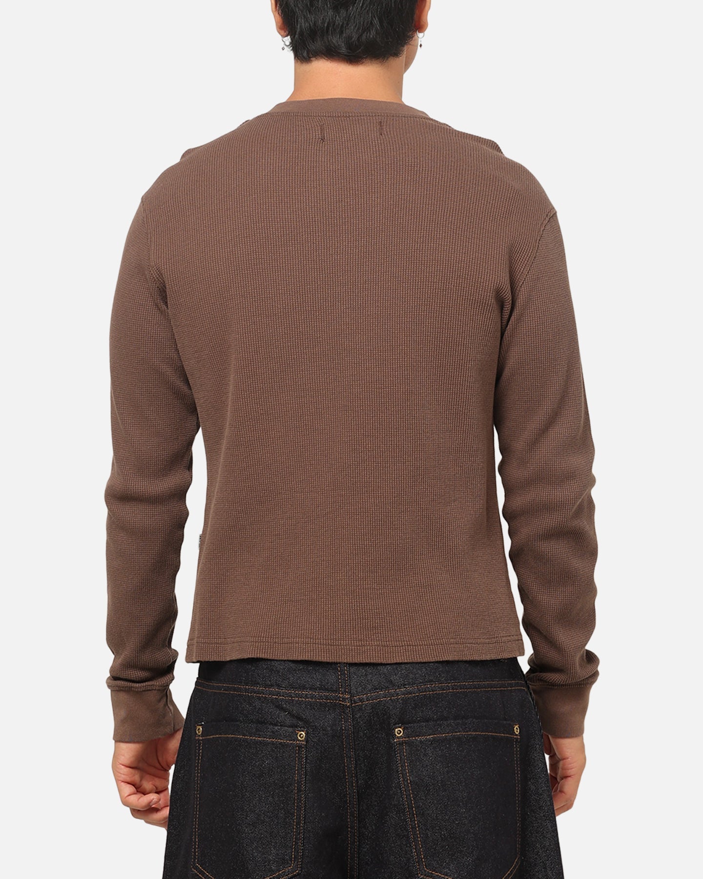 American Thrift Waffle Henley Shirt Washed Brown