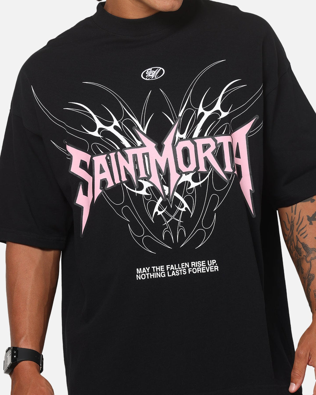 Saint Morta Fallen Tribal Boxy T-Shirt Black