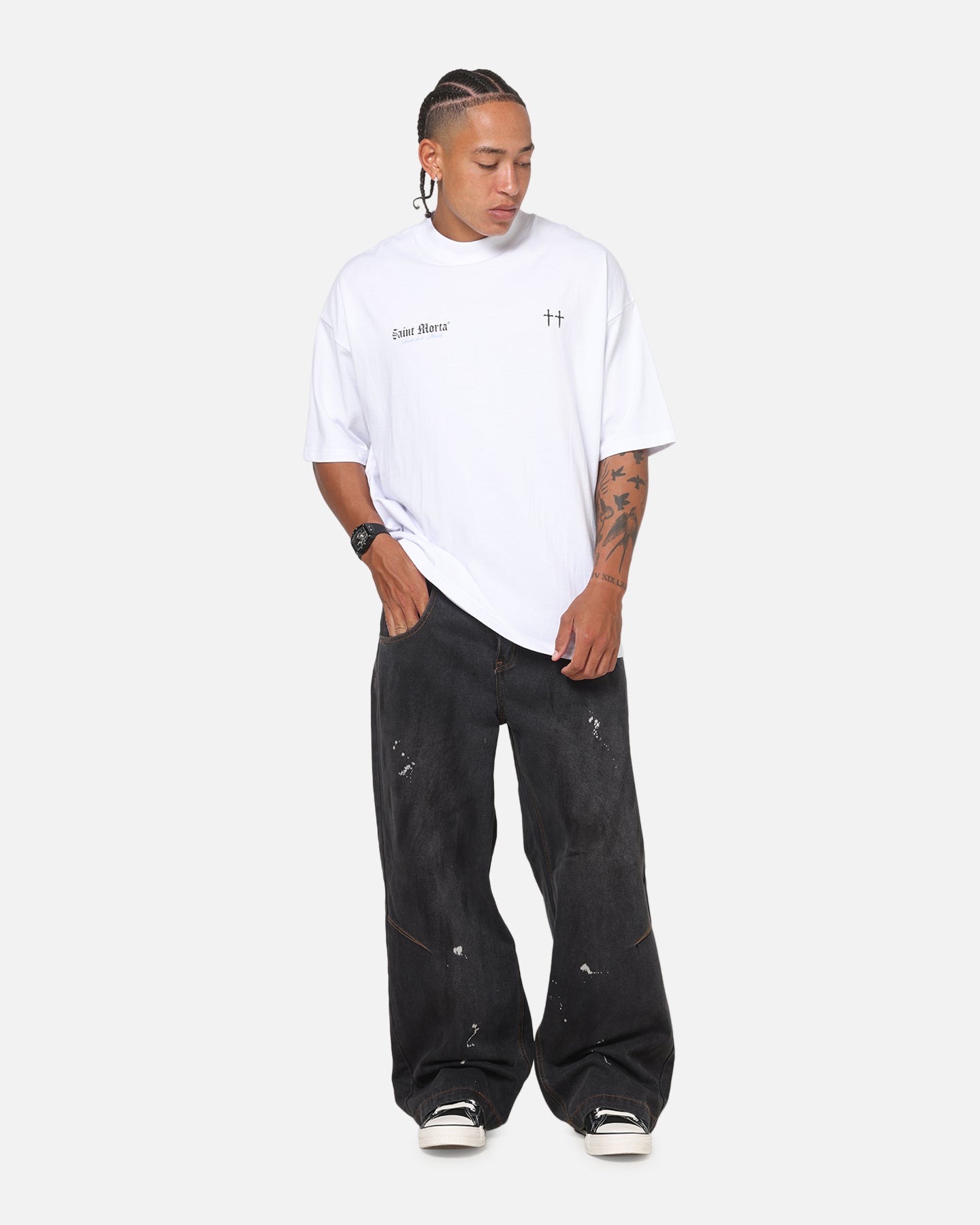 Saint Morta La Muerte Script T-Shirt White