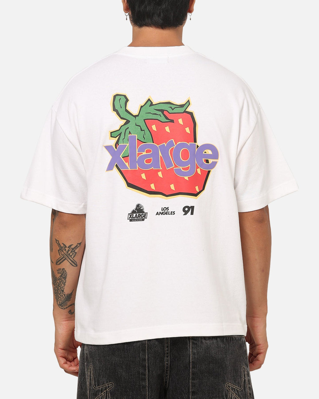X-Large Strawberry Gorilla T-Shirt White