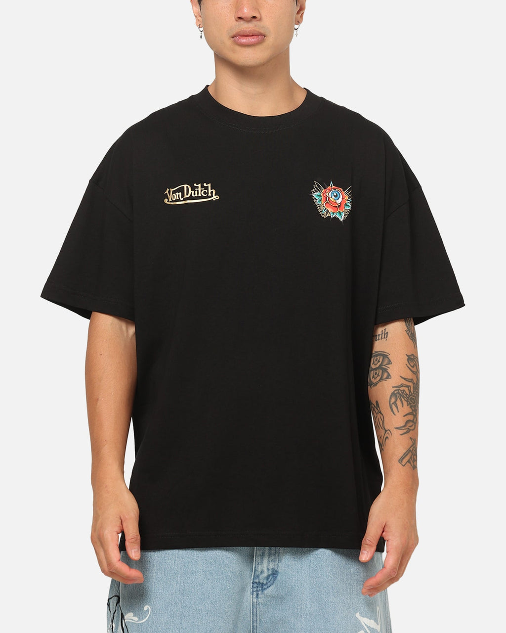 Von Dutch Flower Eye T-Shirt Black