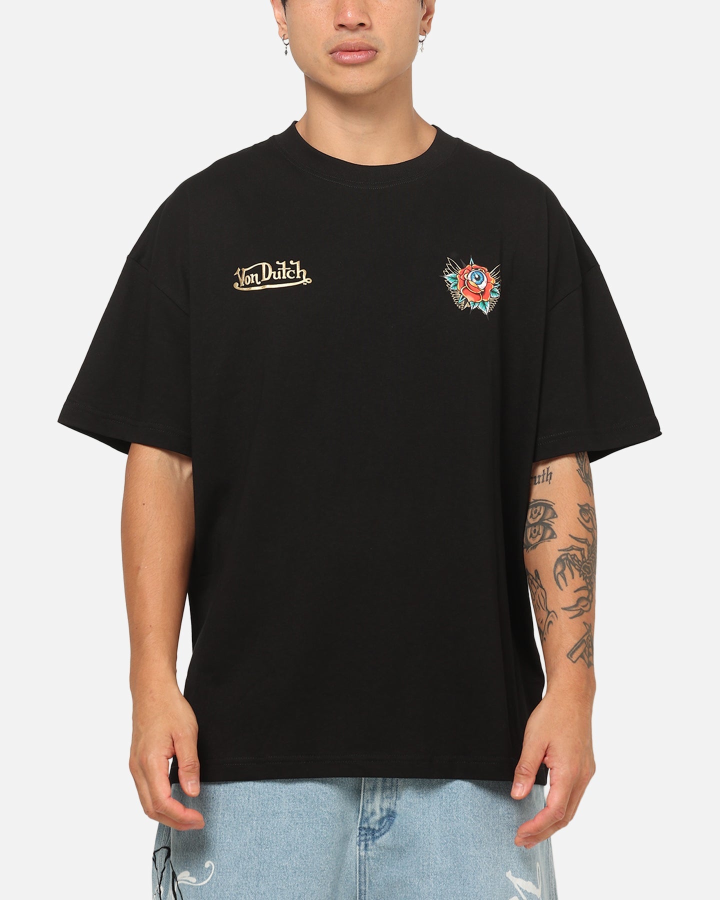 Von Dutch Flower Eye T-Shirt Black