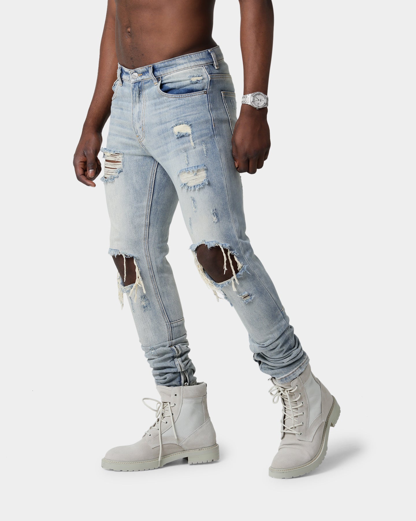 Saint Morta Destroyer Distressed Jeans Vintage Blue