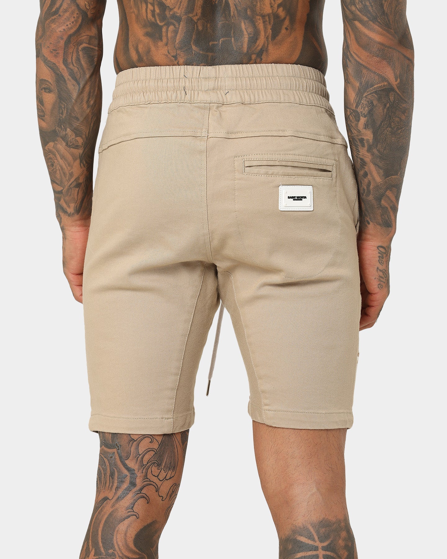 Saint Morta Annex Denim Shorts Stone