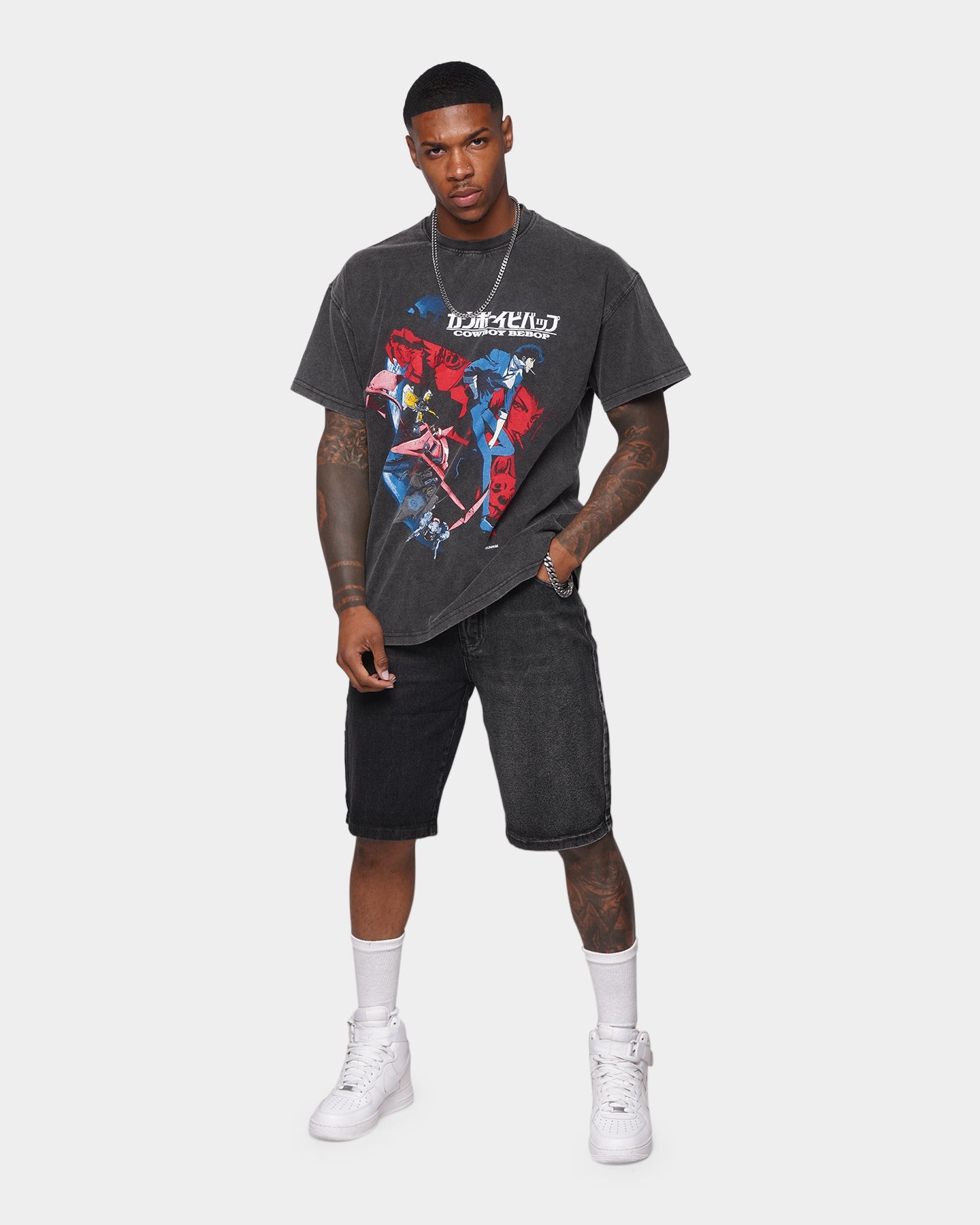 XXIII Ricardo Two Tone Denim Shorts Black