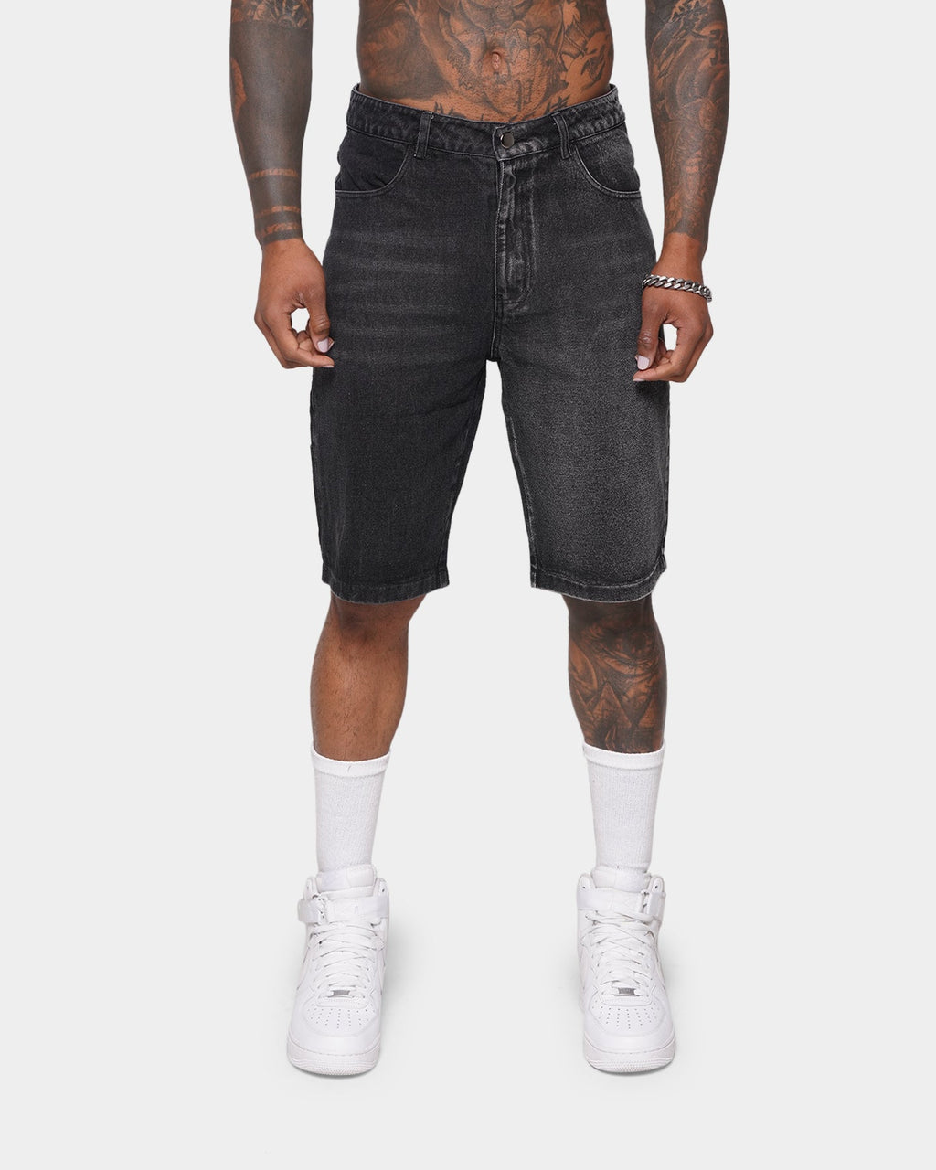 XXIII Ricardo Two Tone Denim Shorts Black