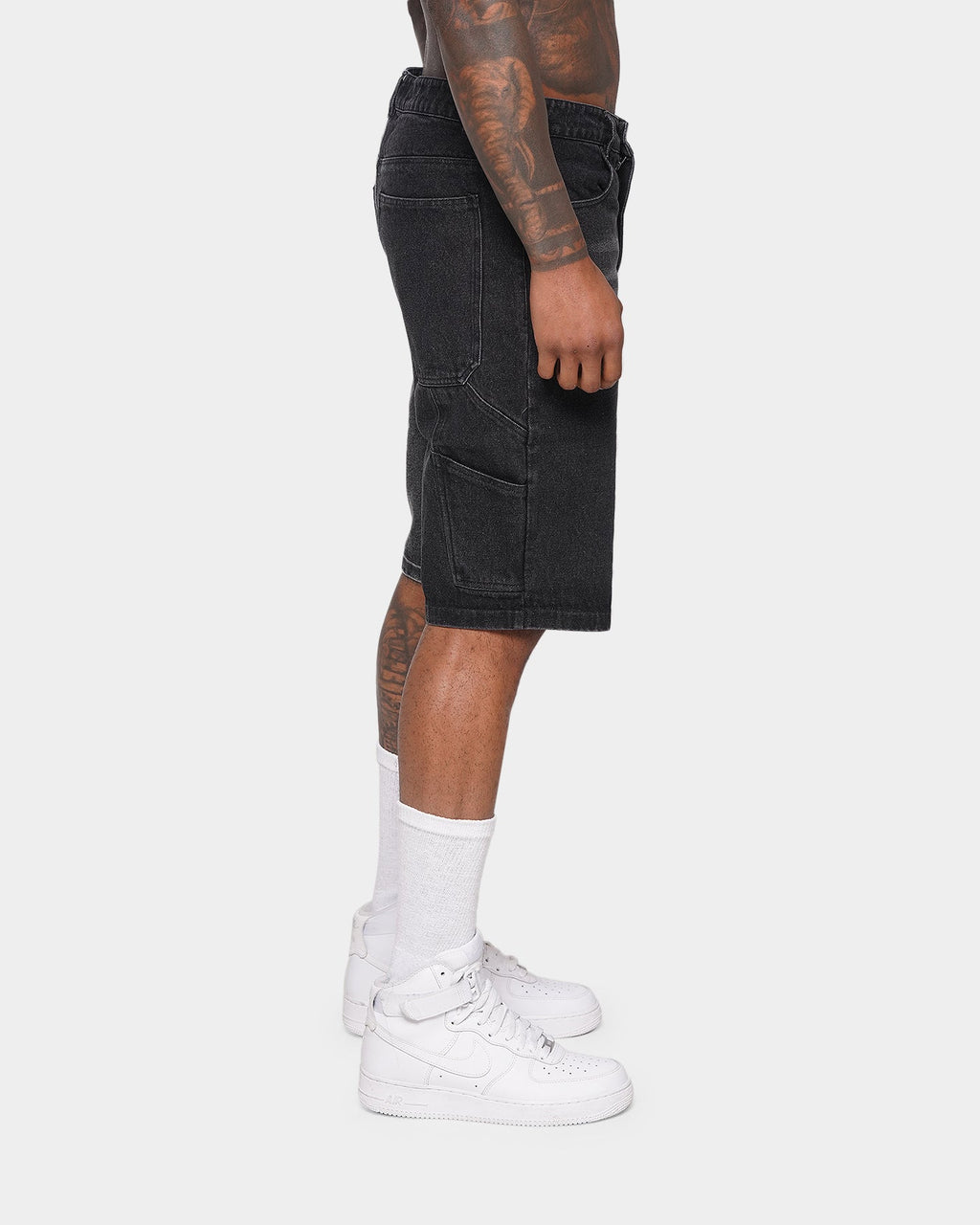 XXIII Ricardo Two Tone Denim Shorts Black