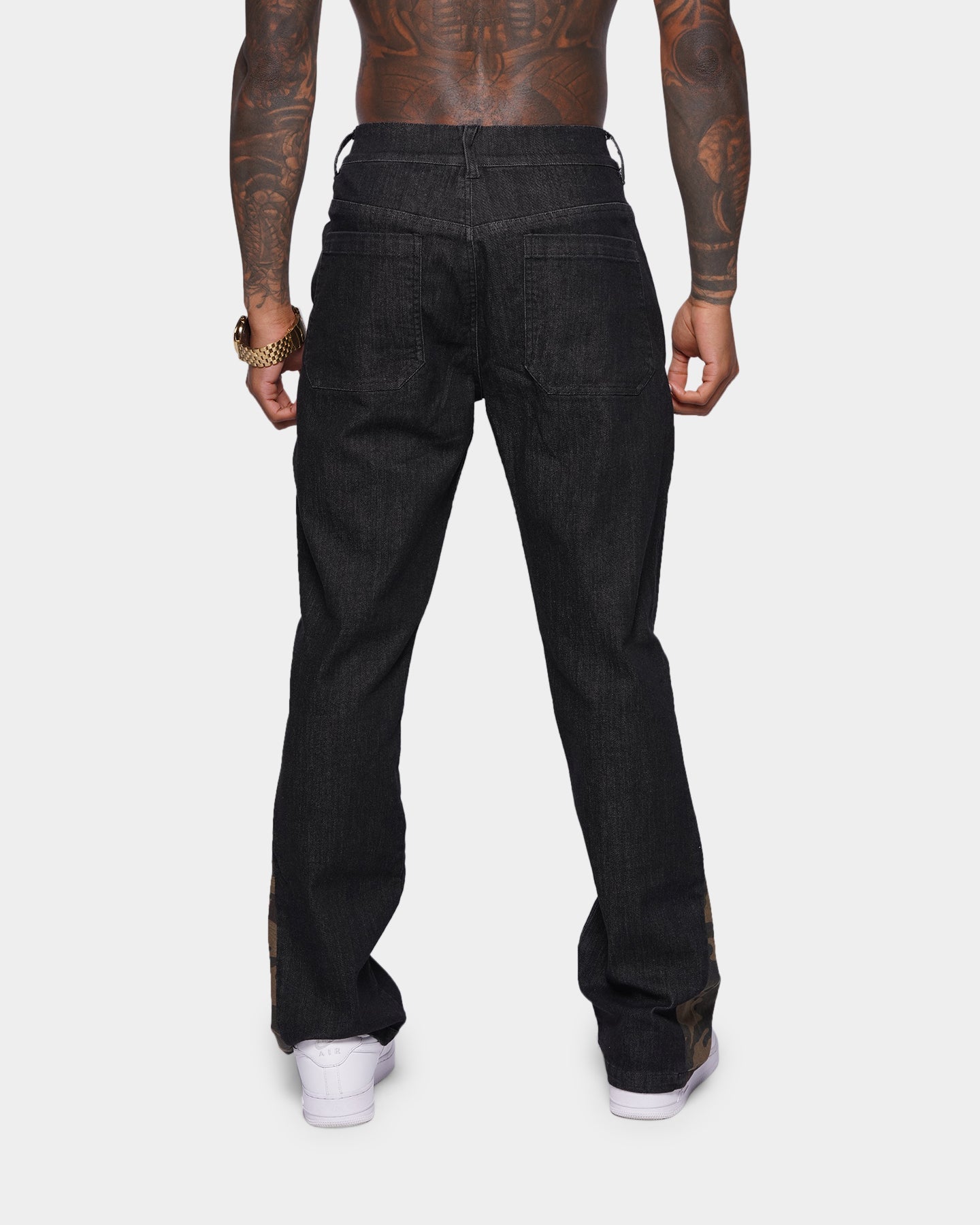 XXIII Valur Camo Flare Jeans Black/Camo