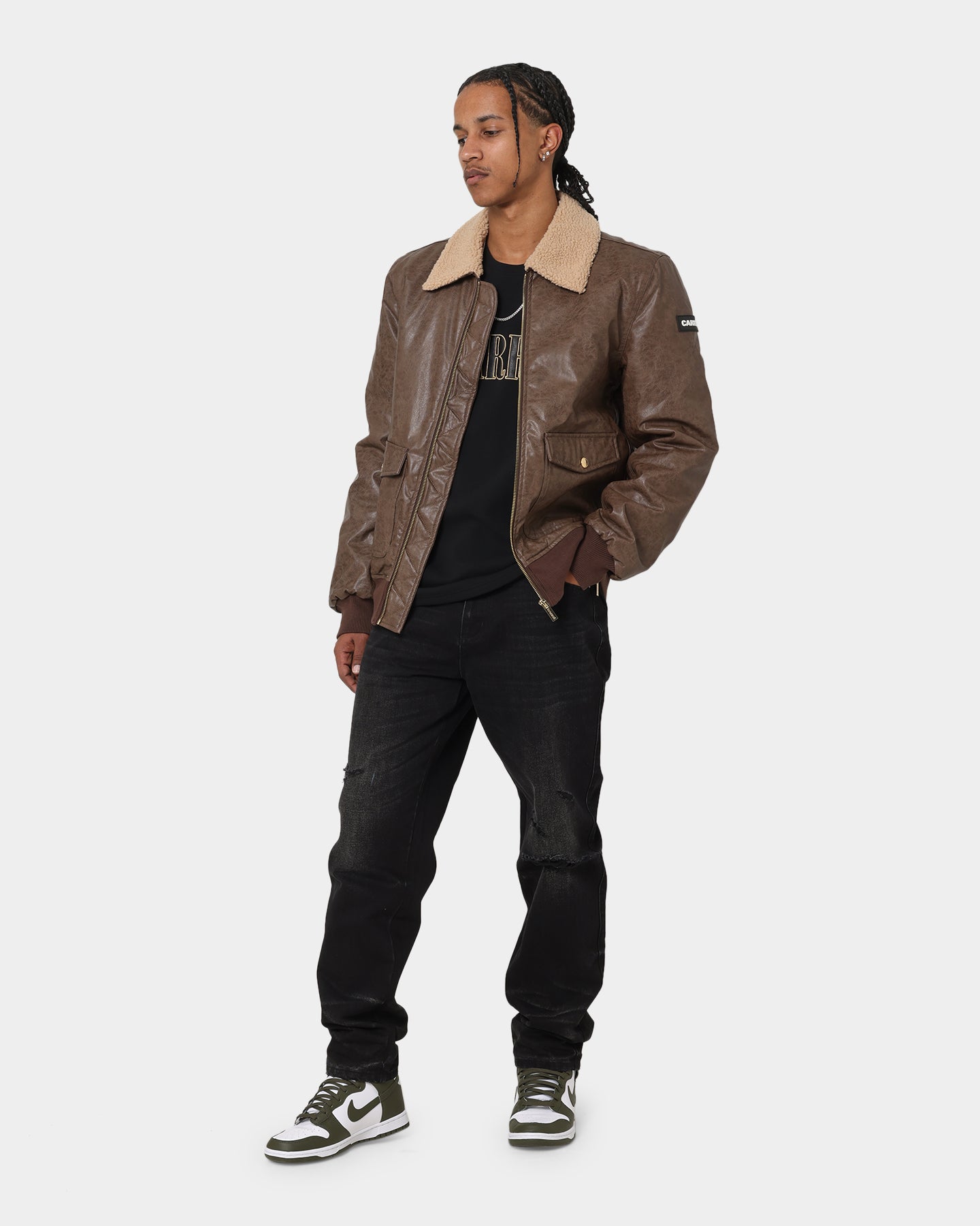Carré Bouffant Distressed Jeans Washed Black
