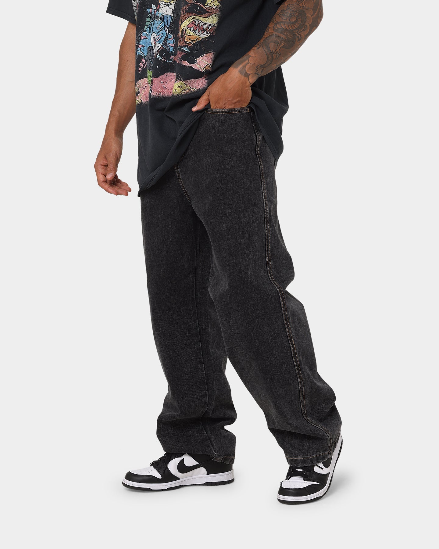 X-Large Bull Denim 91 Pants Washed Black