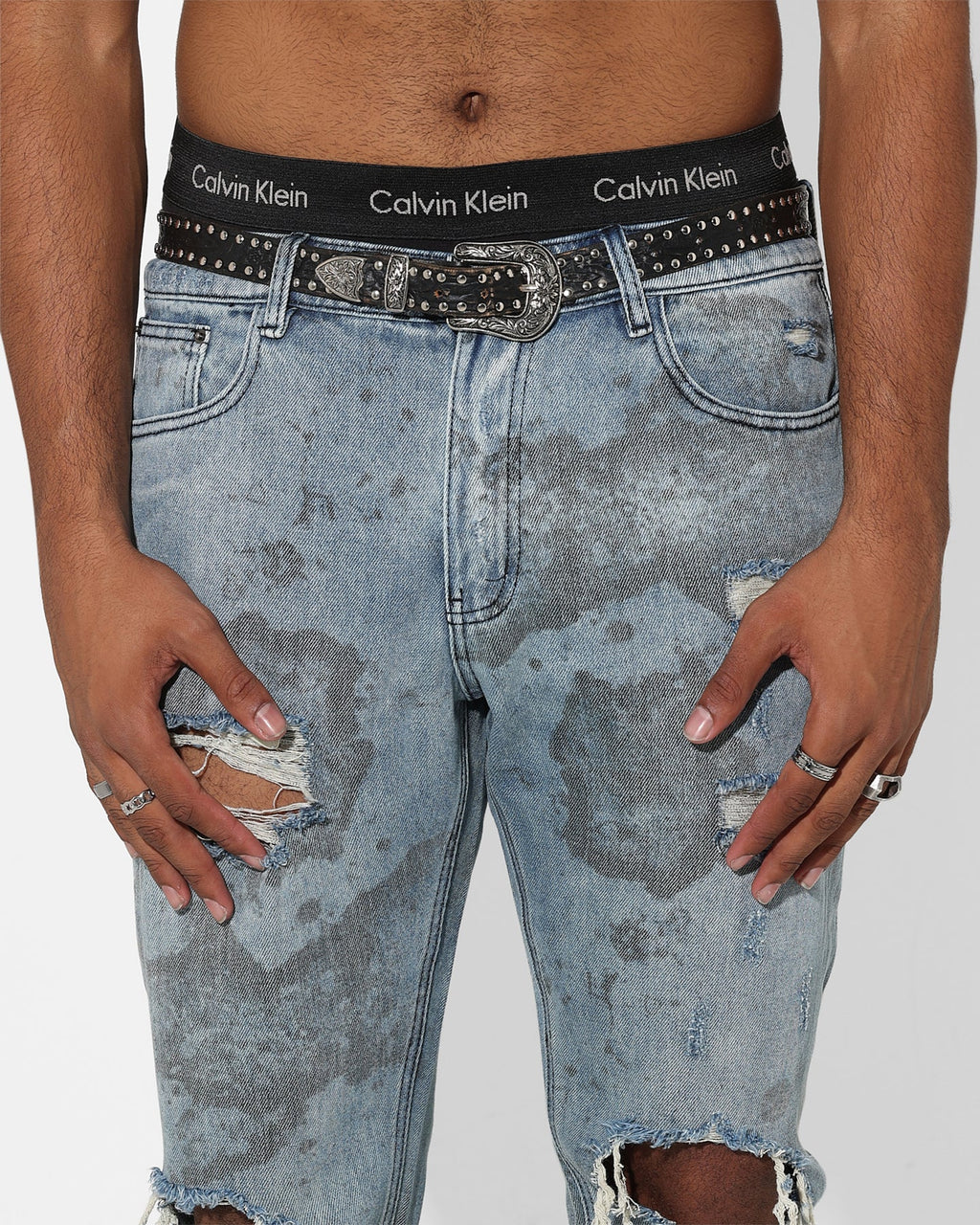 Saint Morta Acid Destroyer Jeans Blue/Black