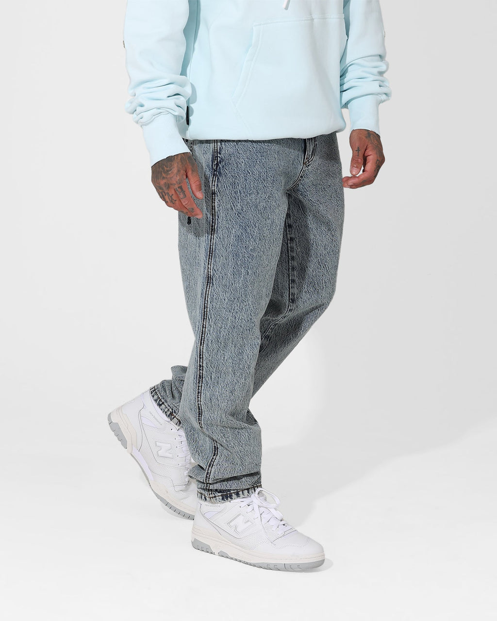 Saint Morta Empire Relaxed Jeans Blue Acidwash