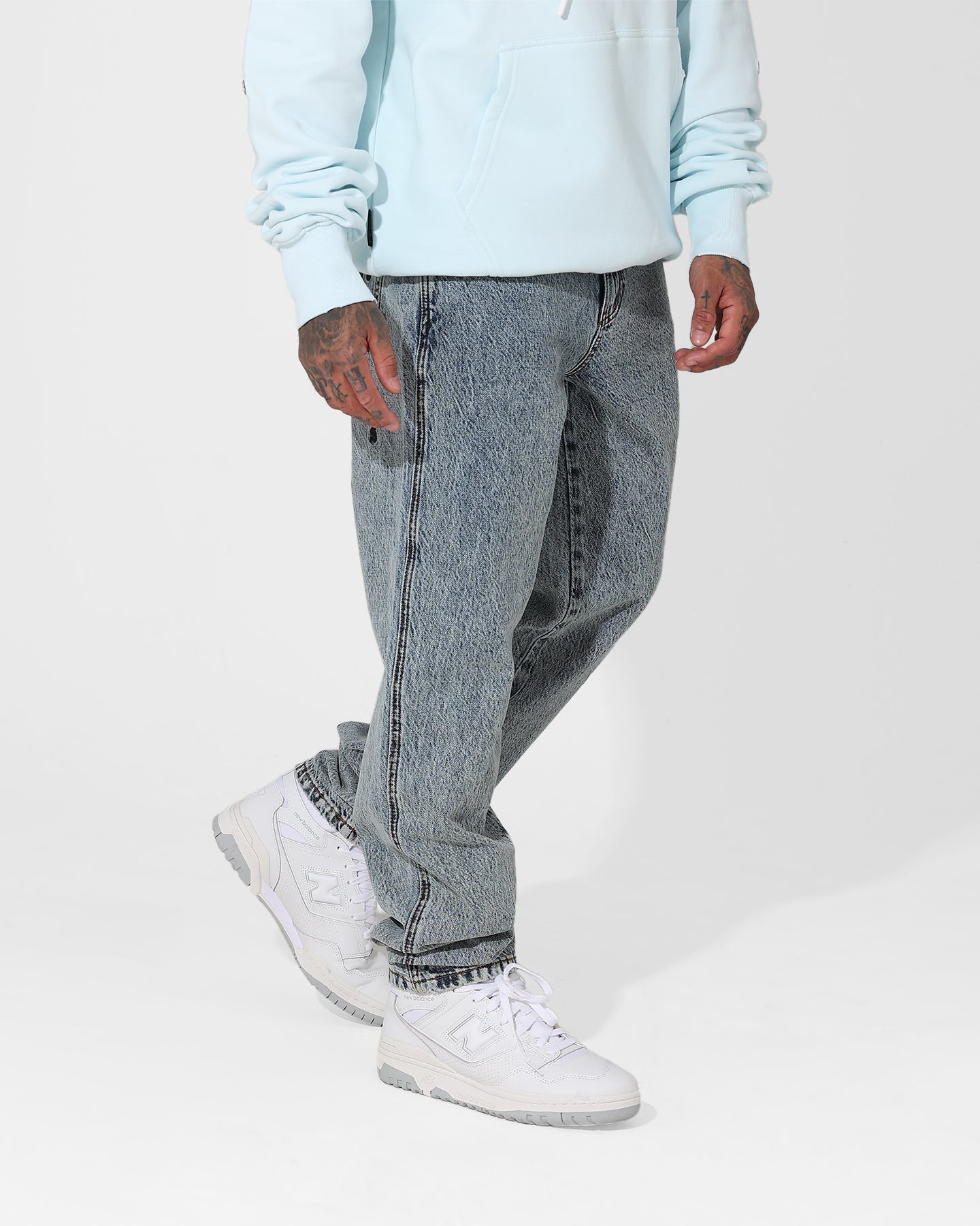Saint Morta Empire Relaxed Jeans Blue Acidwash