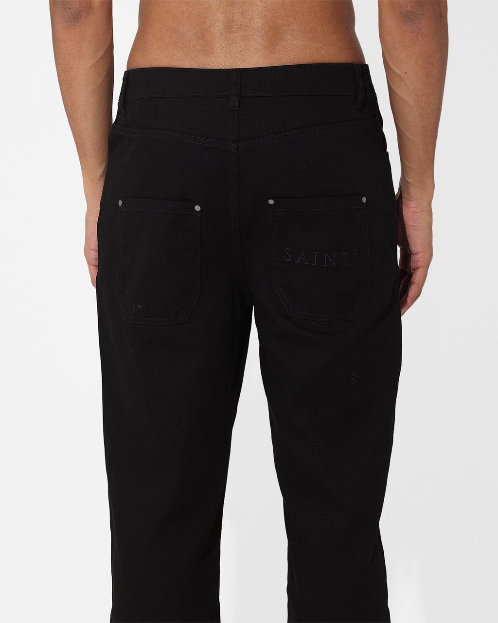 Saint Morta Rolled Hem Jeans Black