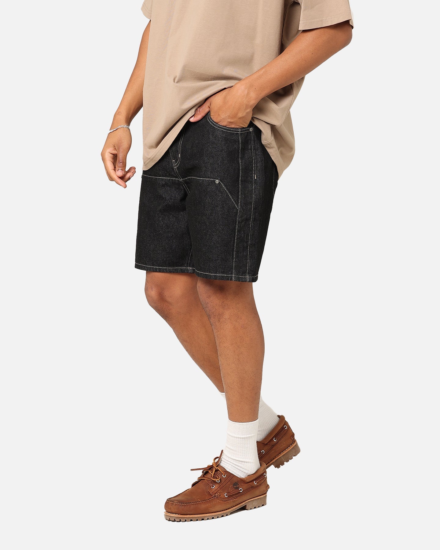 Carre Construct Denim Shorts Black