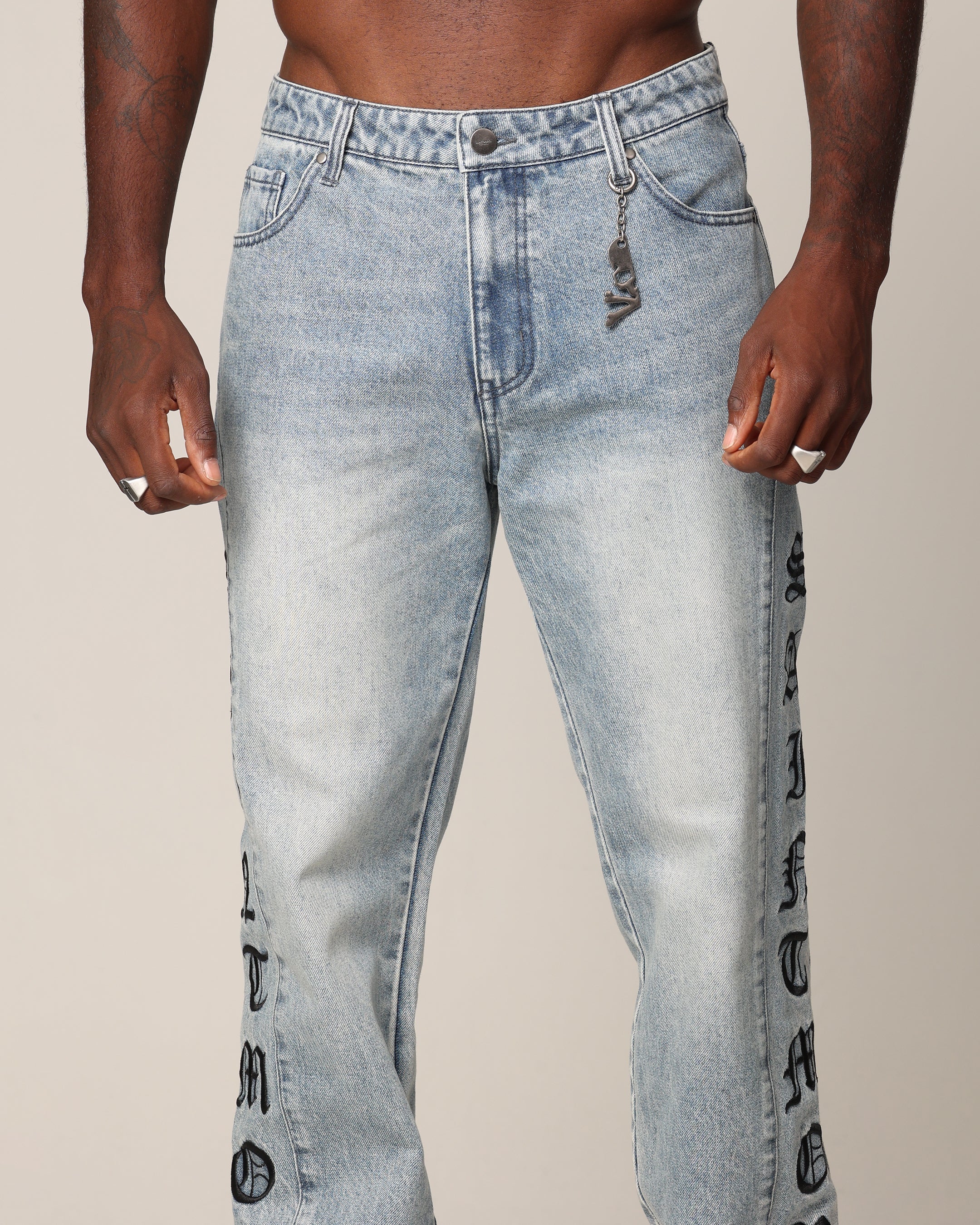 Saint Morta Rip Gothic Psykhe Jeans Superwash Blue