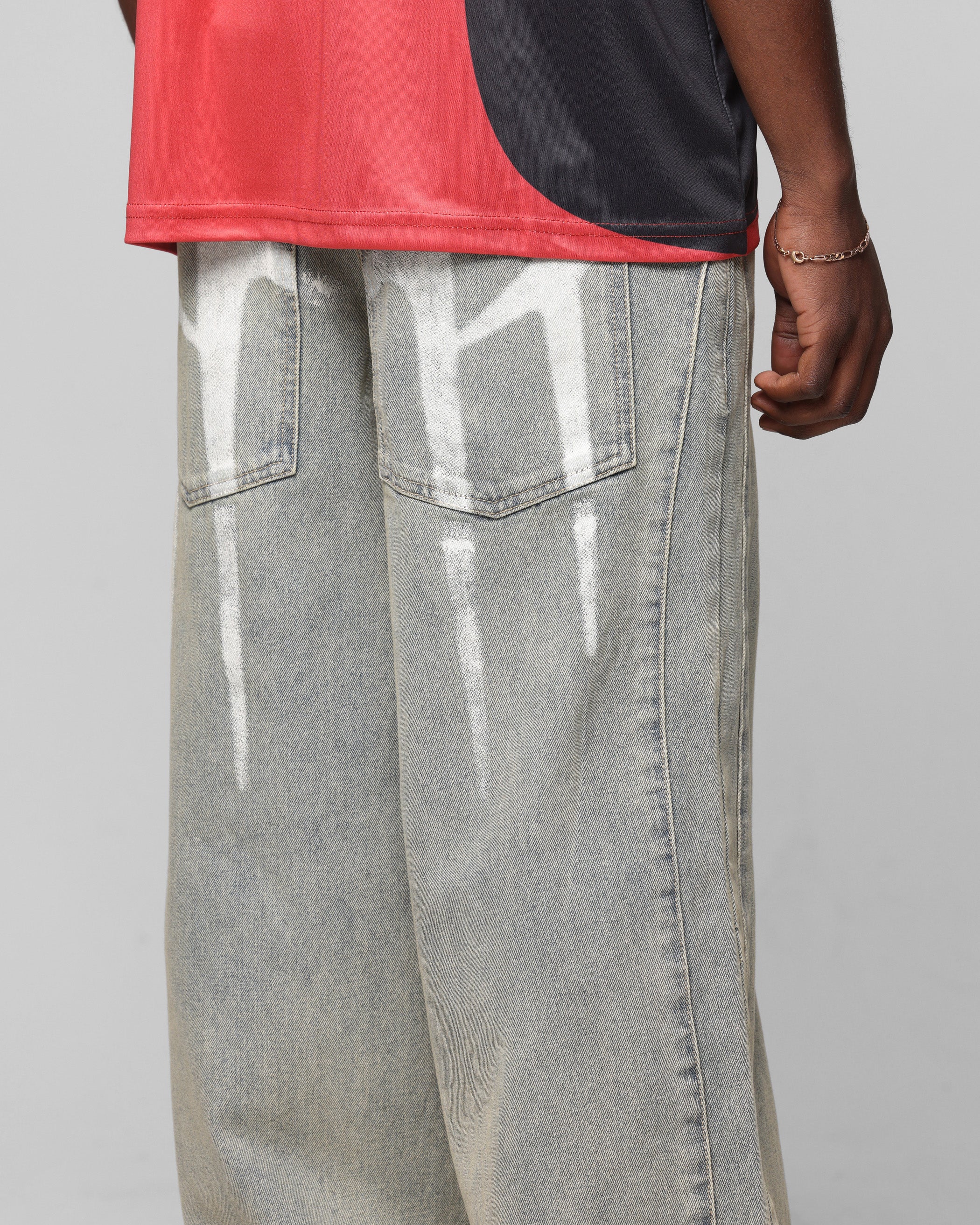 Loiter Star Walker Wide Leg Jean Washed Blue