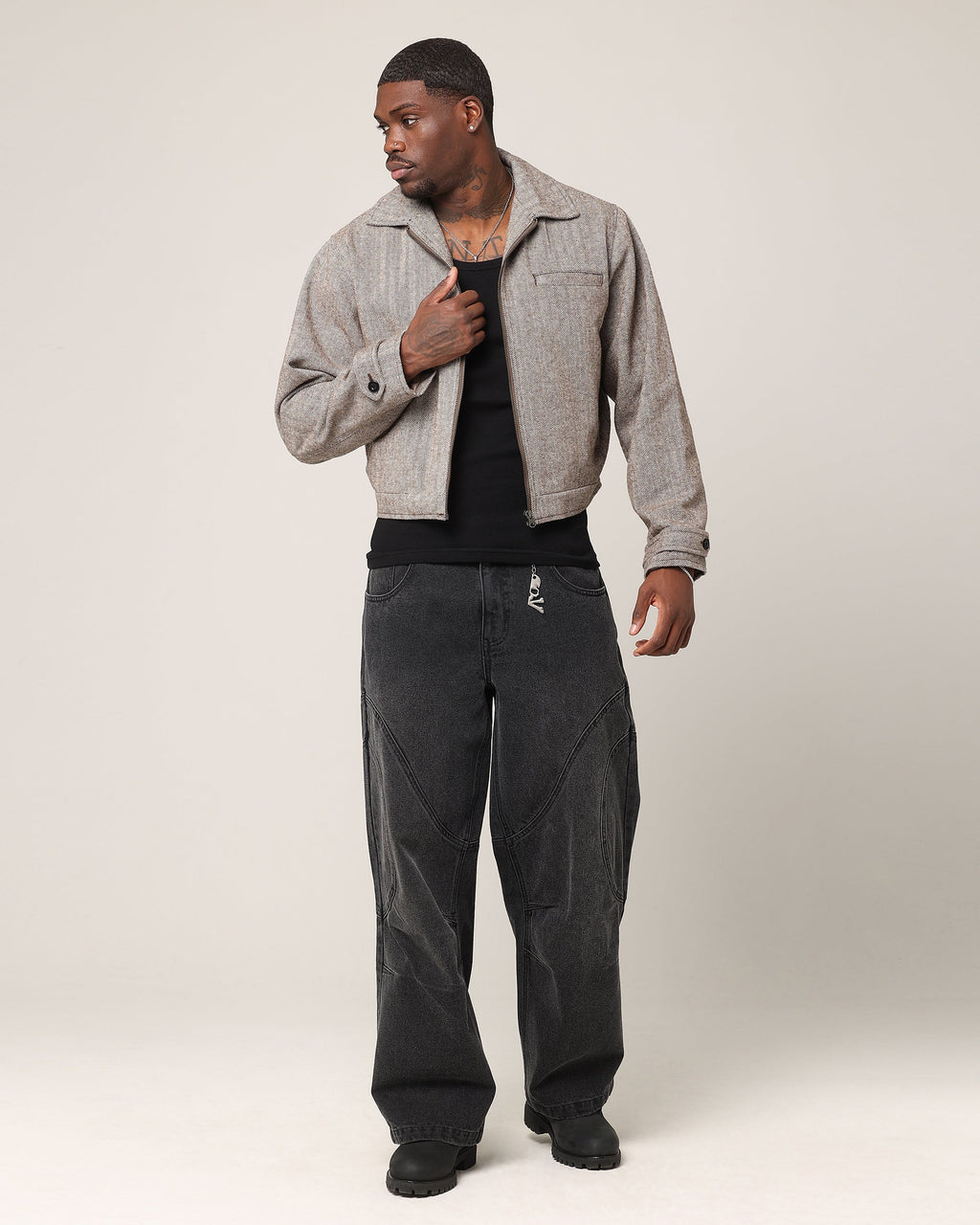 Saint Morta Onyx Panelled Amplus Jeans Black Wash