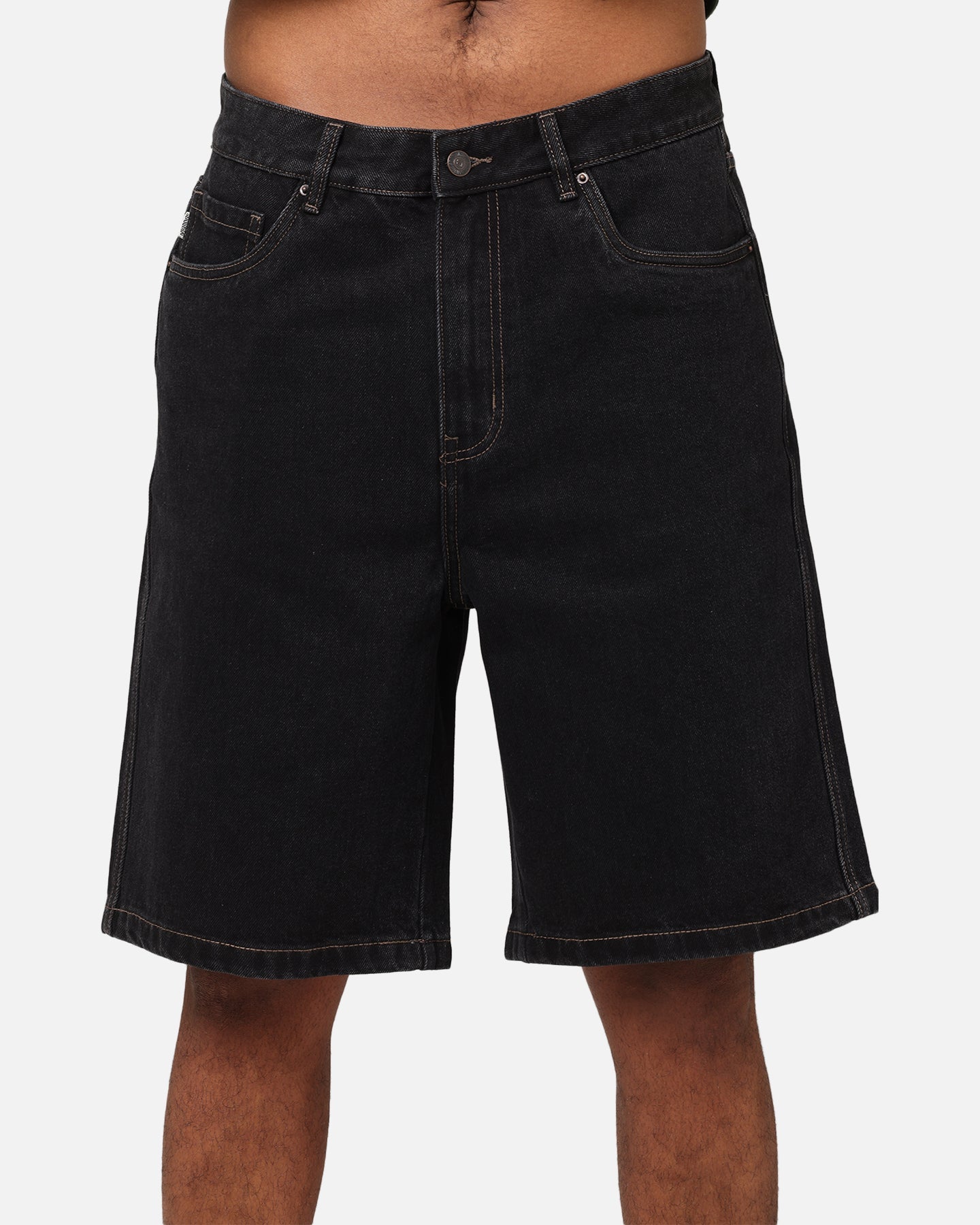 S Double Denim Standard Shorts Black Wash