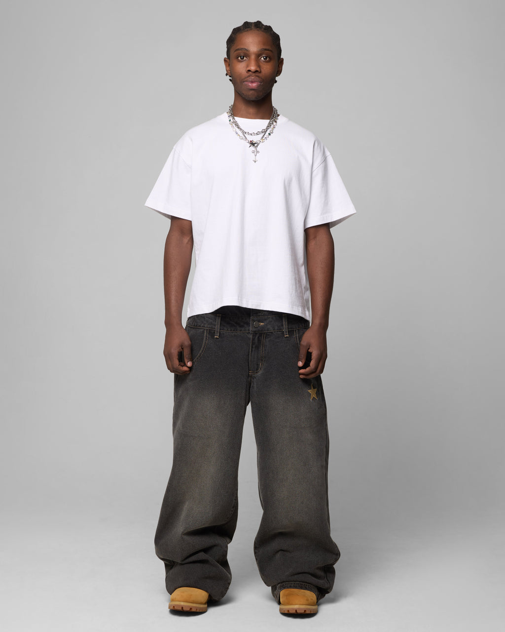 Loiter Star Layered Jeans Vintage Black