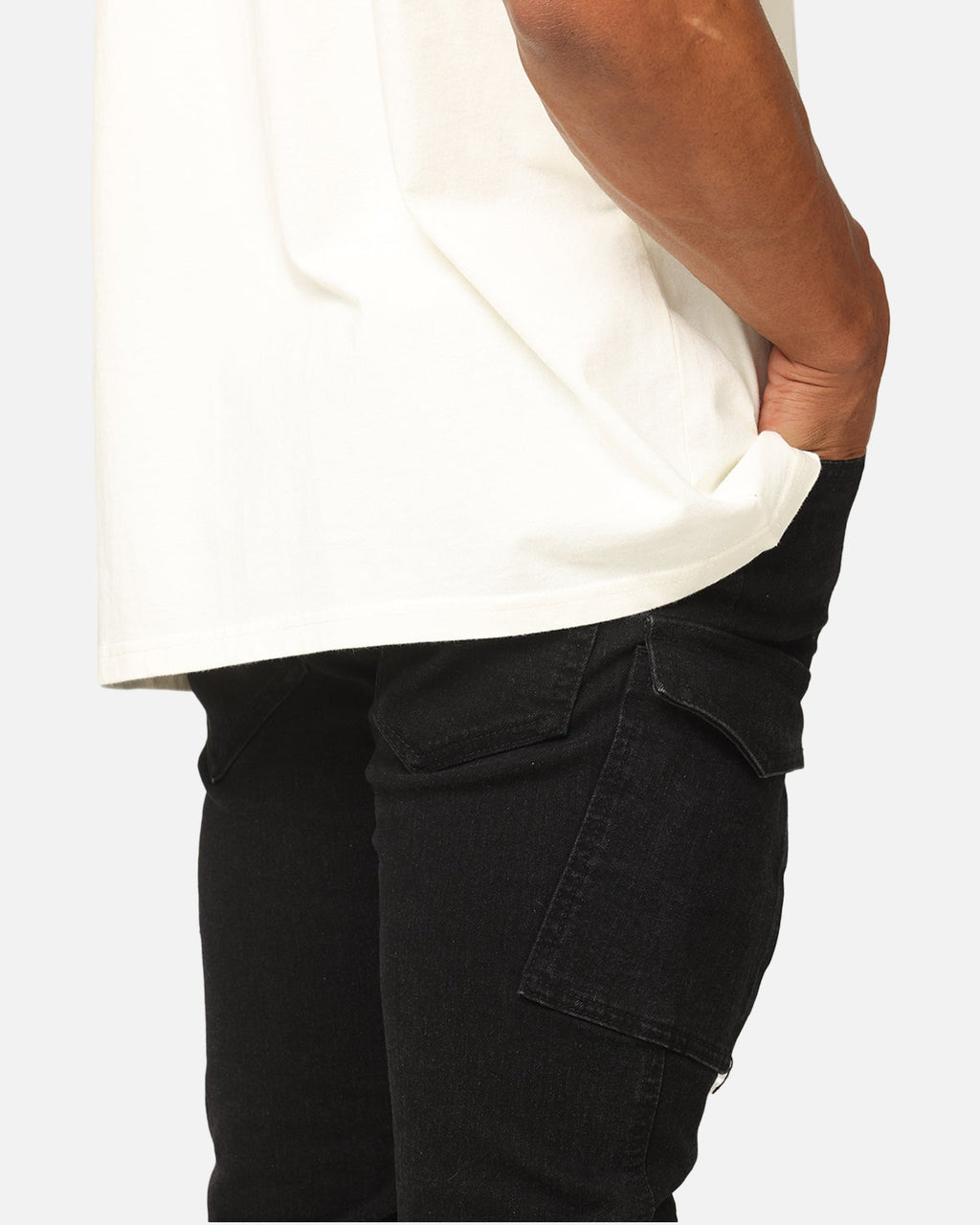 Saint Morta Skinny Cargo Jeans Vintage Black