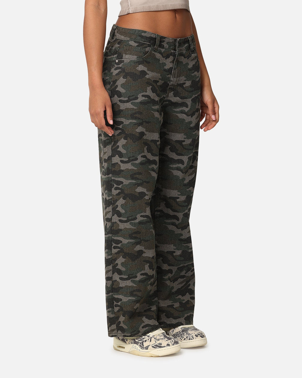 XXIII Women's Camo Wide Leg Jeans Camo