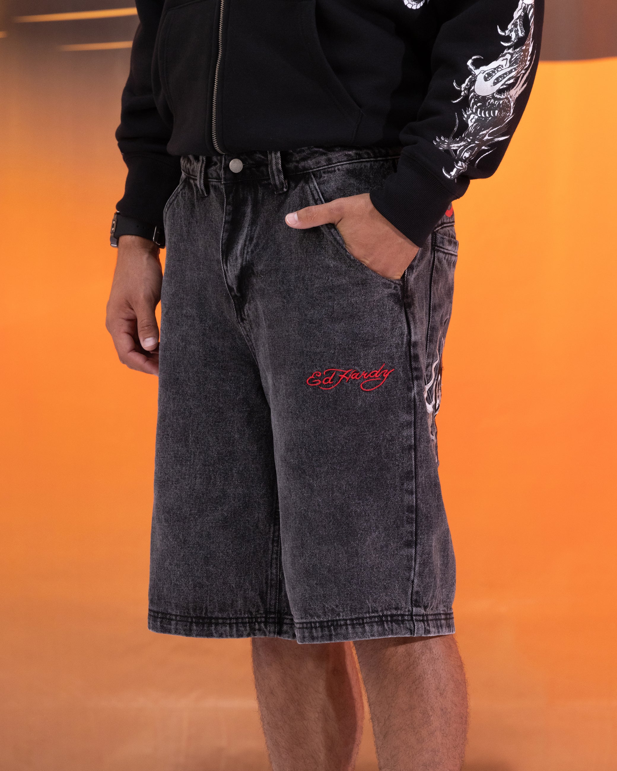 Ed Hardy Devil Jorts Black