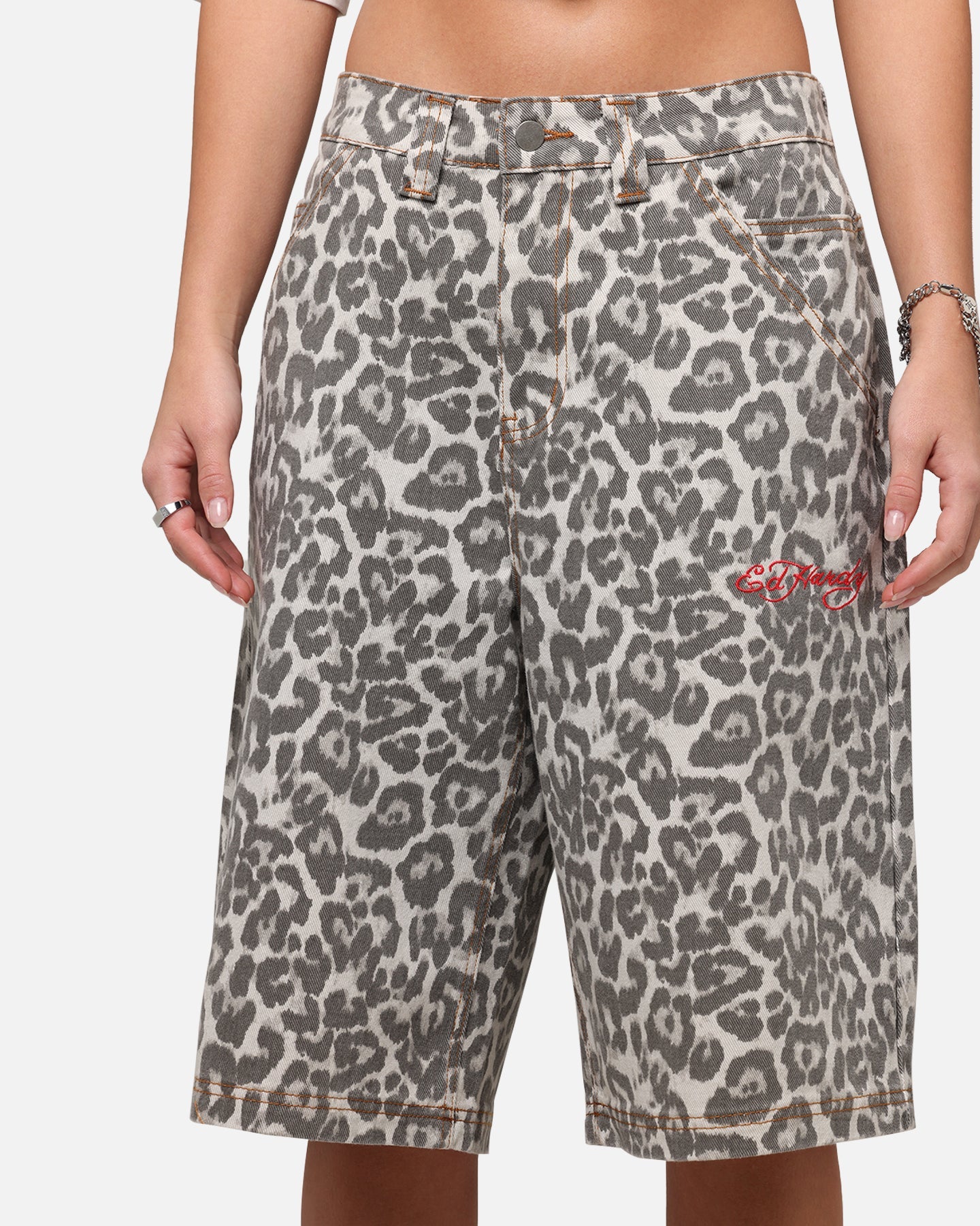 Ed Hardy Women's Leopard Jorts Leopard