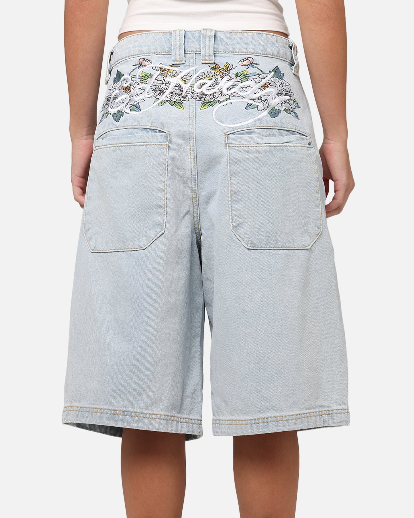Ed Hardy Women's Flora Jorts Light Wash