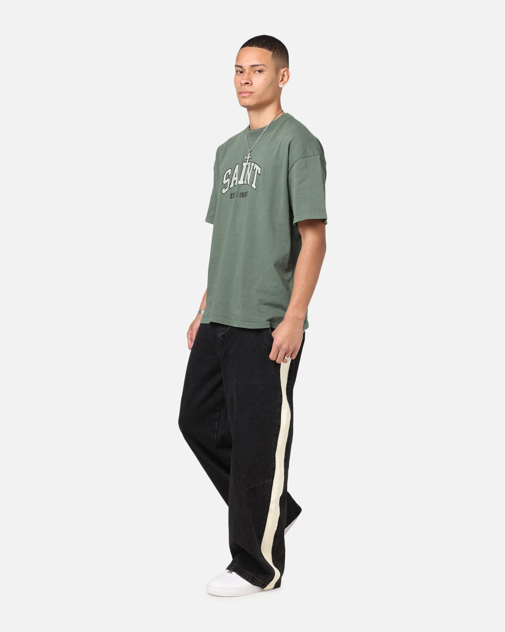 Saint Morta Amplus Sidewinder Jeans Black/Off White